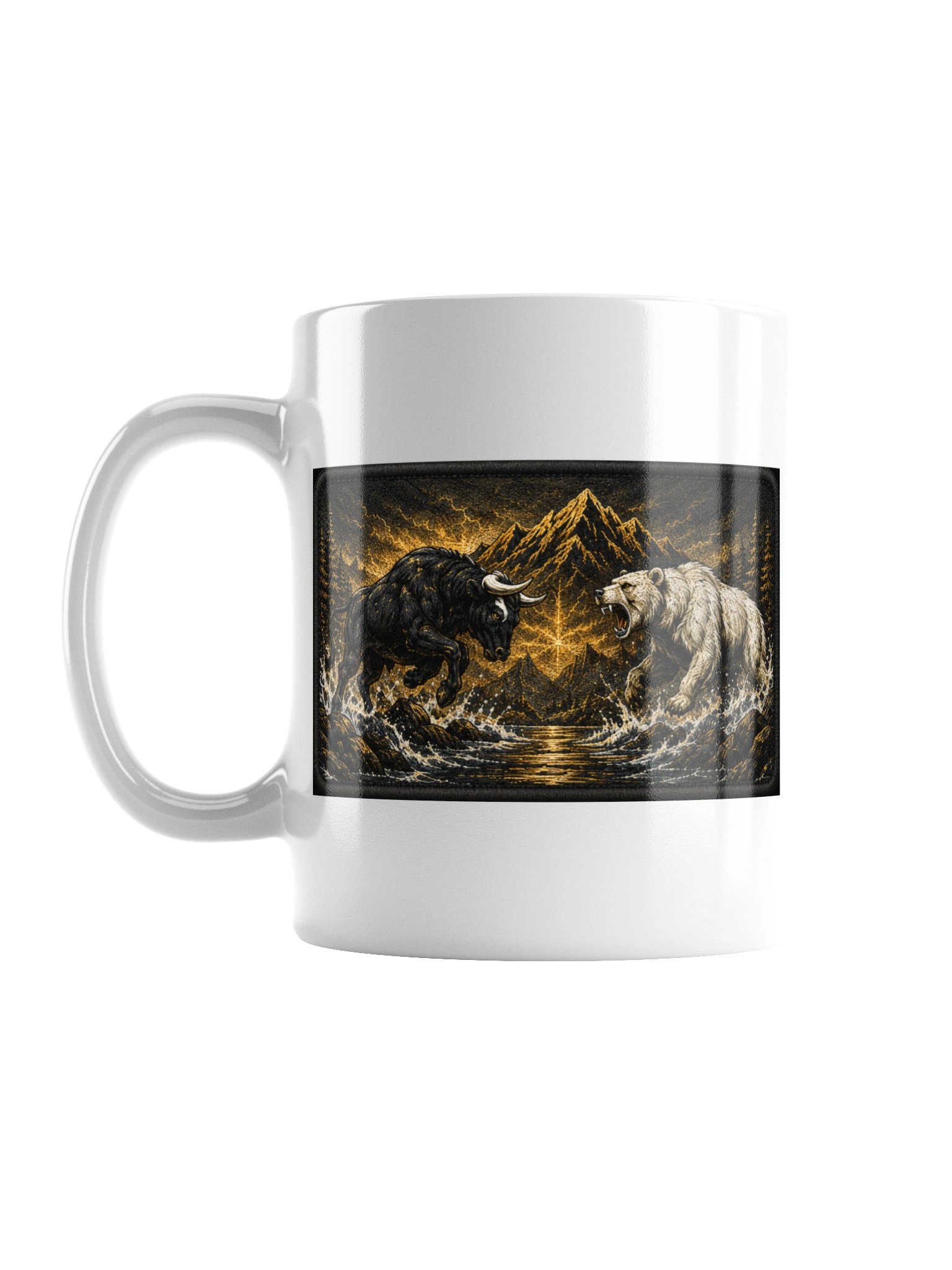 Bull vs Bear Mountain Clash Mug product image (1)