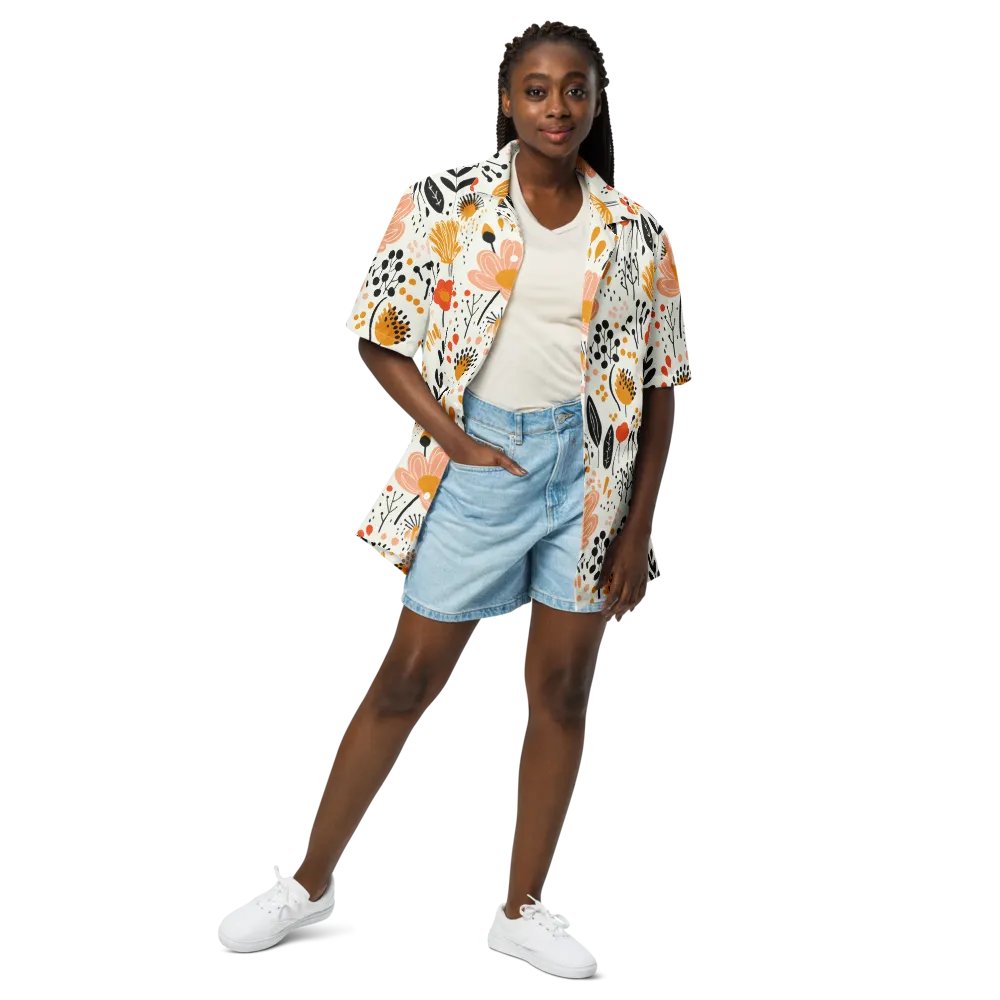 Retro Flowers Peach Hawaiian Shirt product image (3)