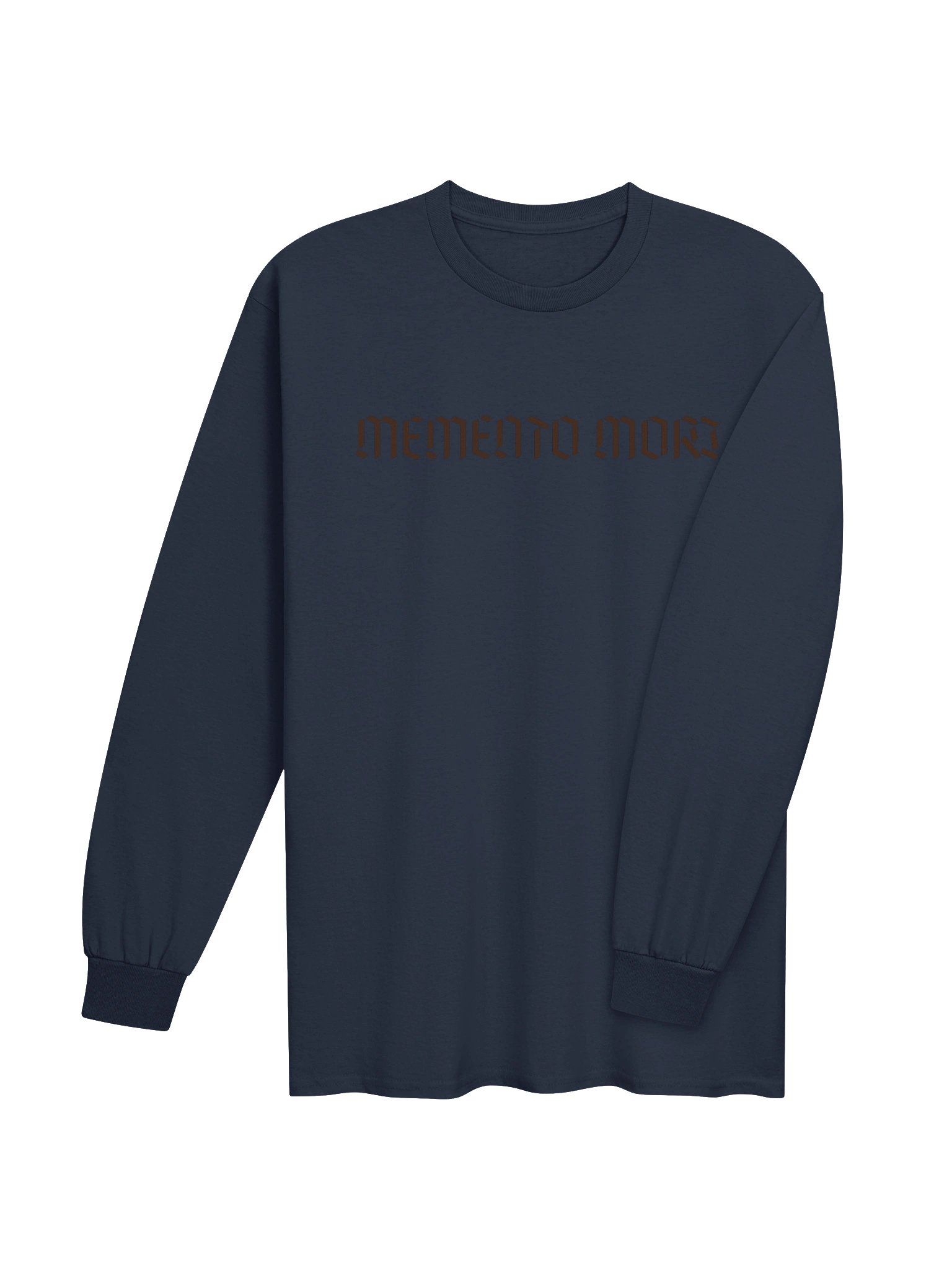 Memento Mori Brown Font Unisex Cotton Long Sleeve Shirt product image (12)