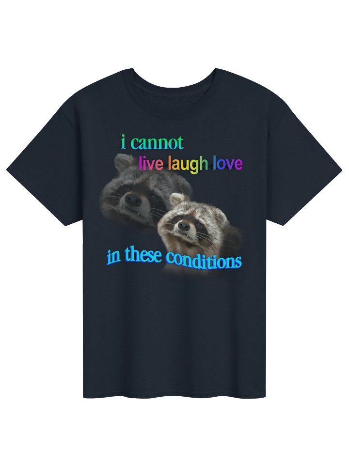 I cannot live laugh love in these conditions - raccoon T-shirt product image (33)
