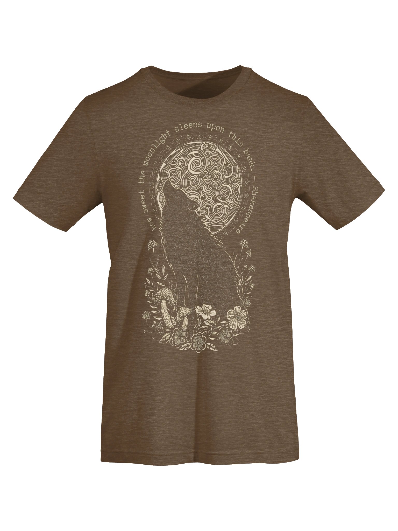 Shakespeare Wolf Tee, Moonlit Woodland Graphic for Nature Lovers product image (6)