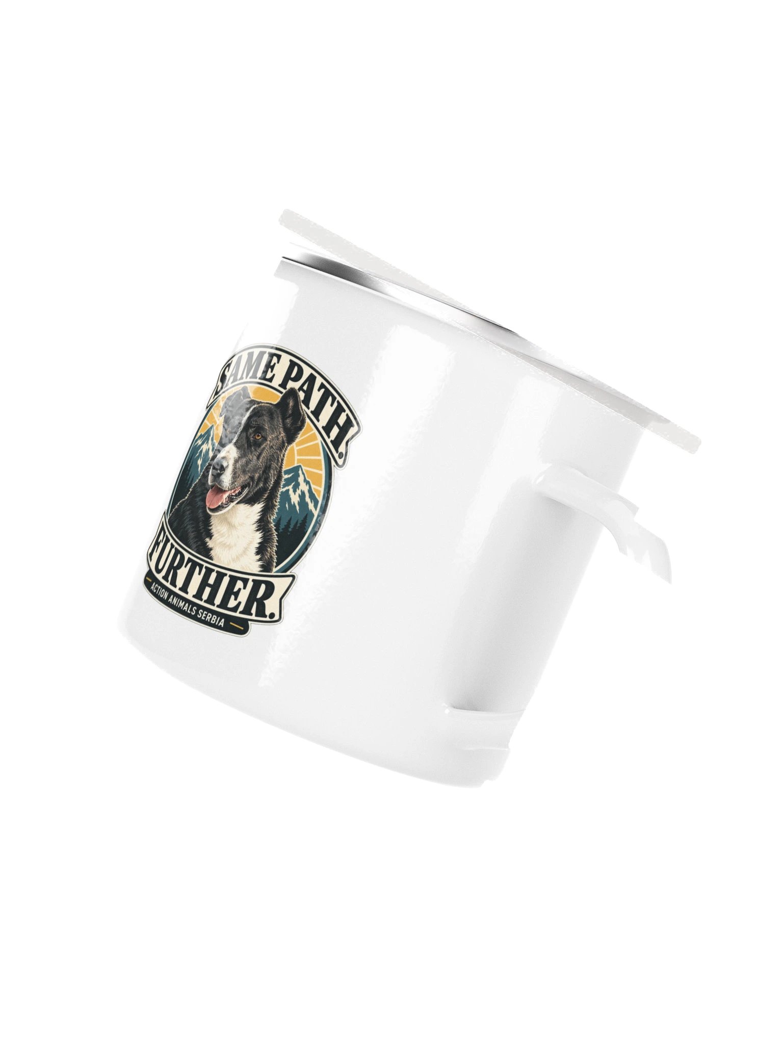 Lucky – Same Path. Further. Emaille-Tasse product image (5)