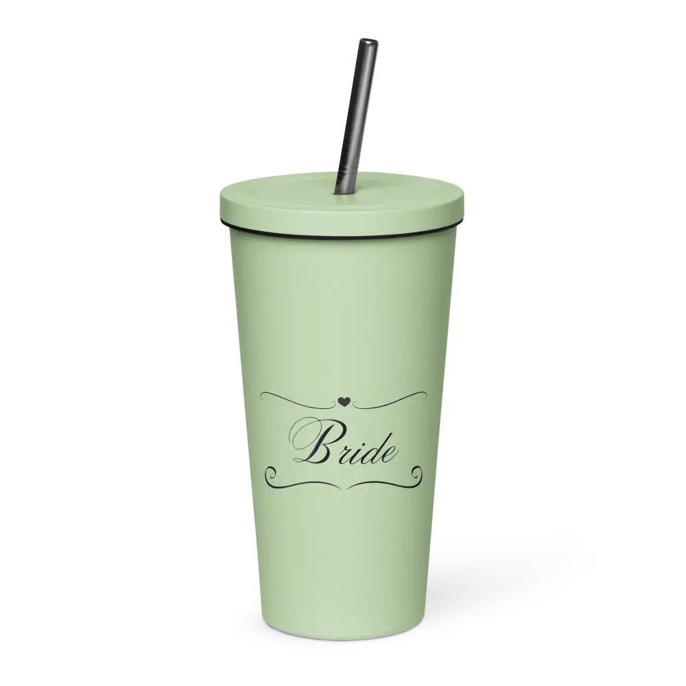 Tumbler with Straw - Bride - Black Text product image (47)