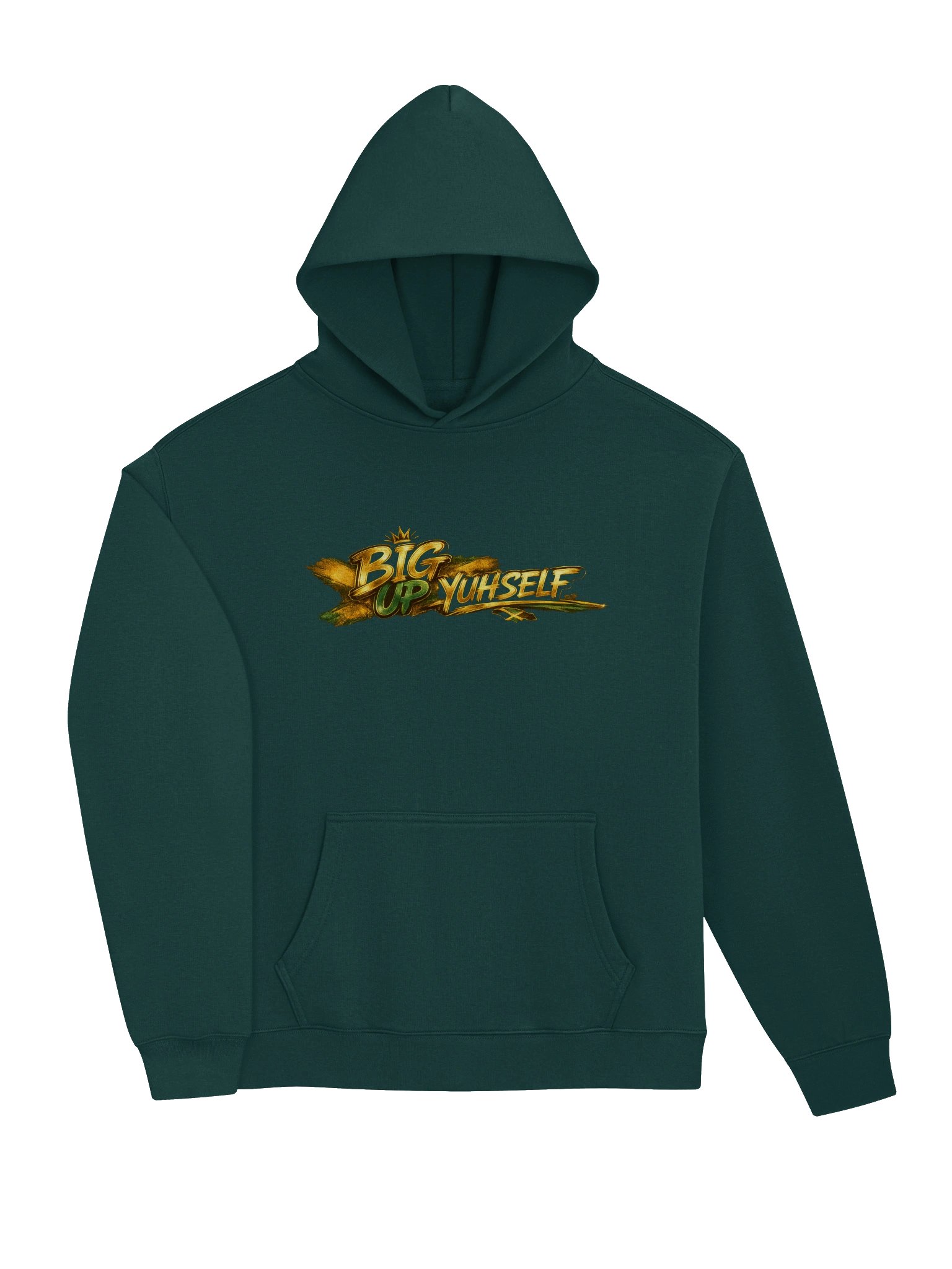 BIG UP YUHSELF — Gold & Green Oversized Hoodie product image (13)