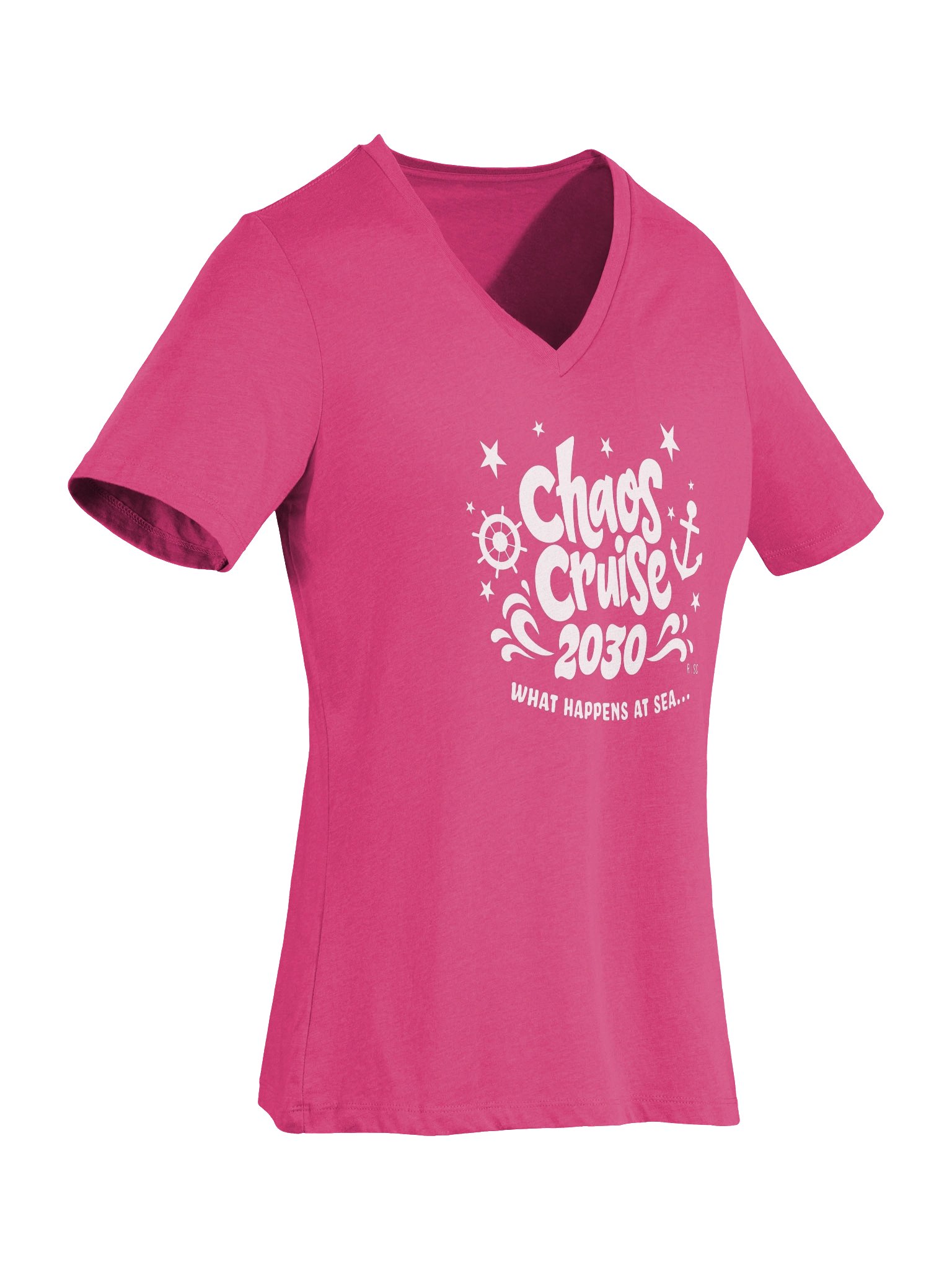 Chaos Cruise Vneck Tshirt (White) product image (54)