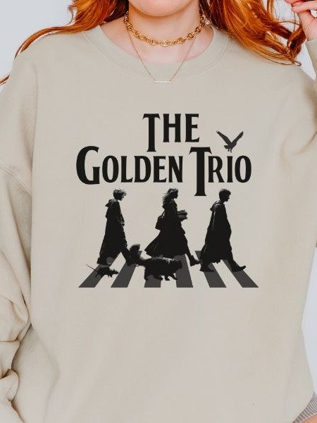 Golden Trio on Abbey Road Parody Vintage Cozy Fall Sweatshirt product image (10)