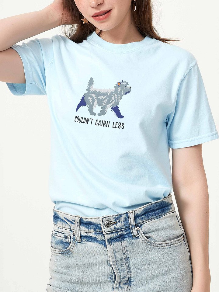 Couldn't Cairn Less T-Shirt(Embroidered) of a Cairn Terrier(Blue) product image (2)