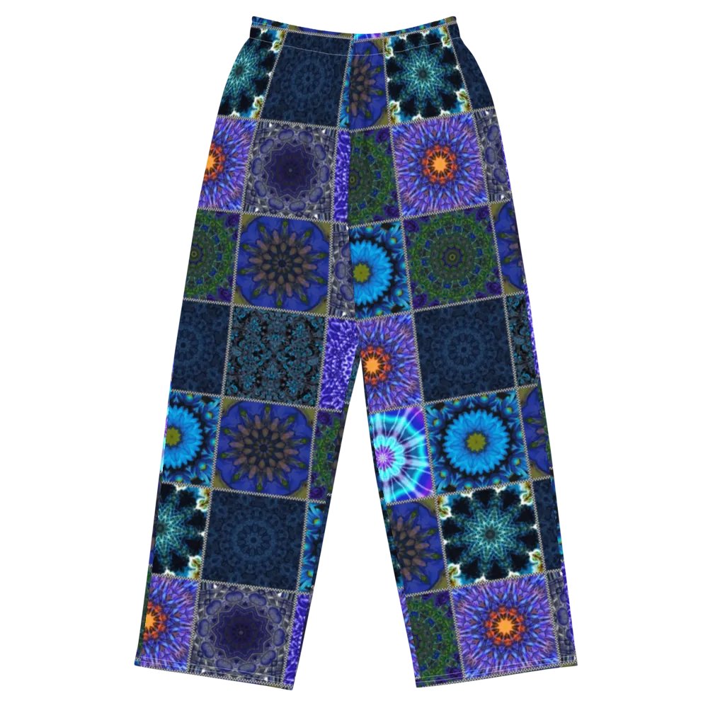 Blue Crazy Quilt Wideleg Pants product image (2)