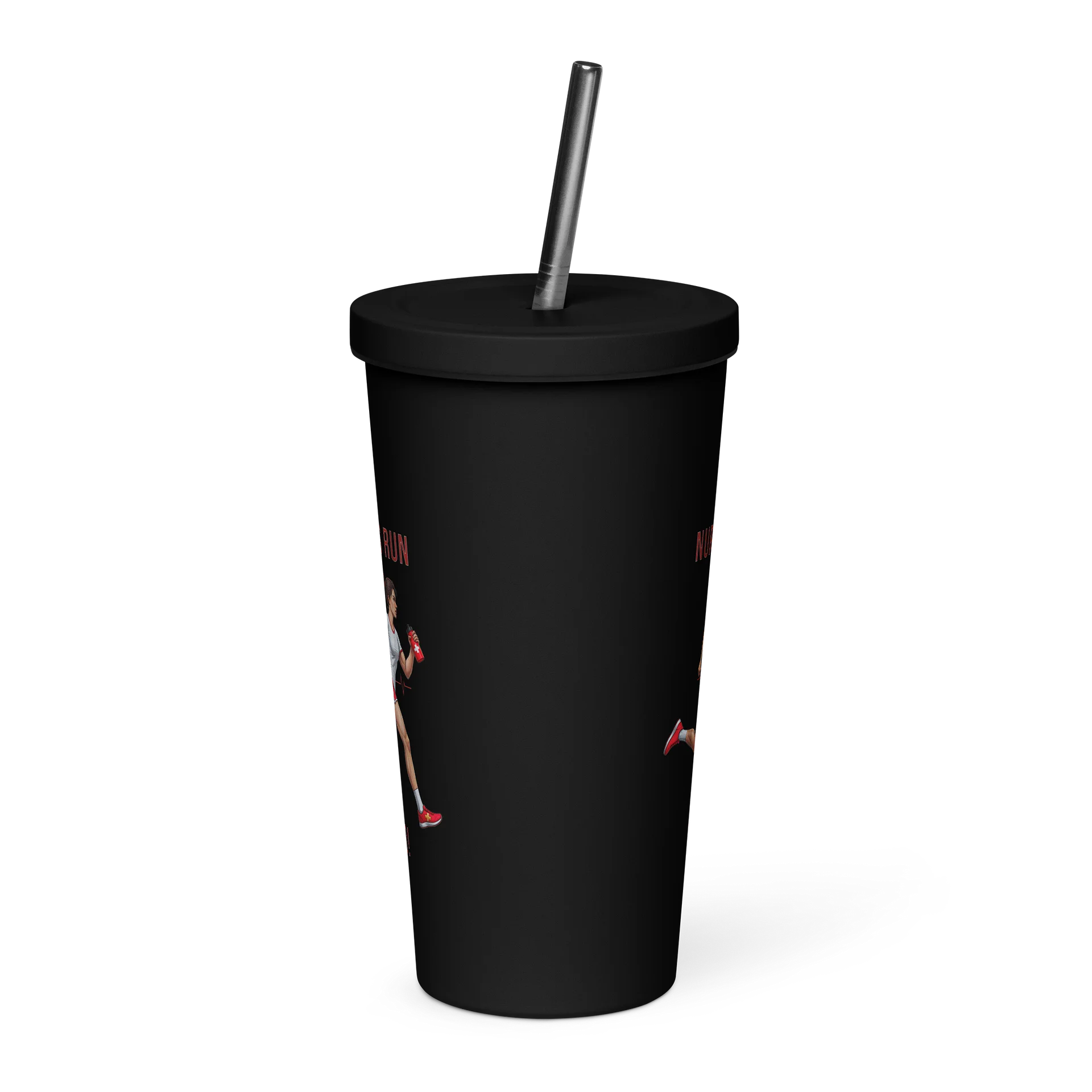 Nurse Athlete Tumbler with Straw | Ladies Running Edition product image (4)