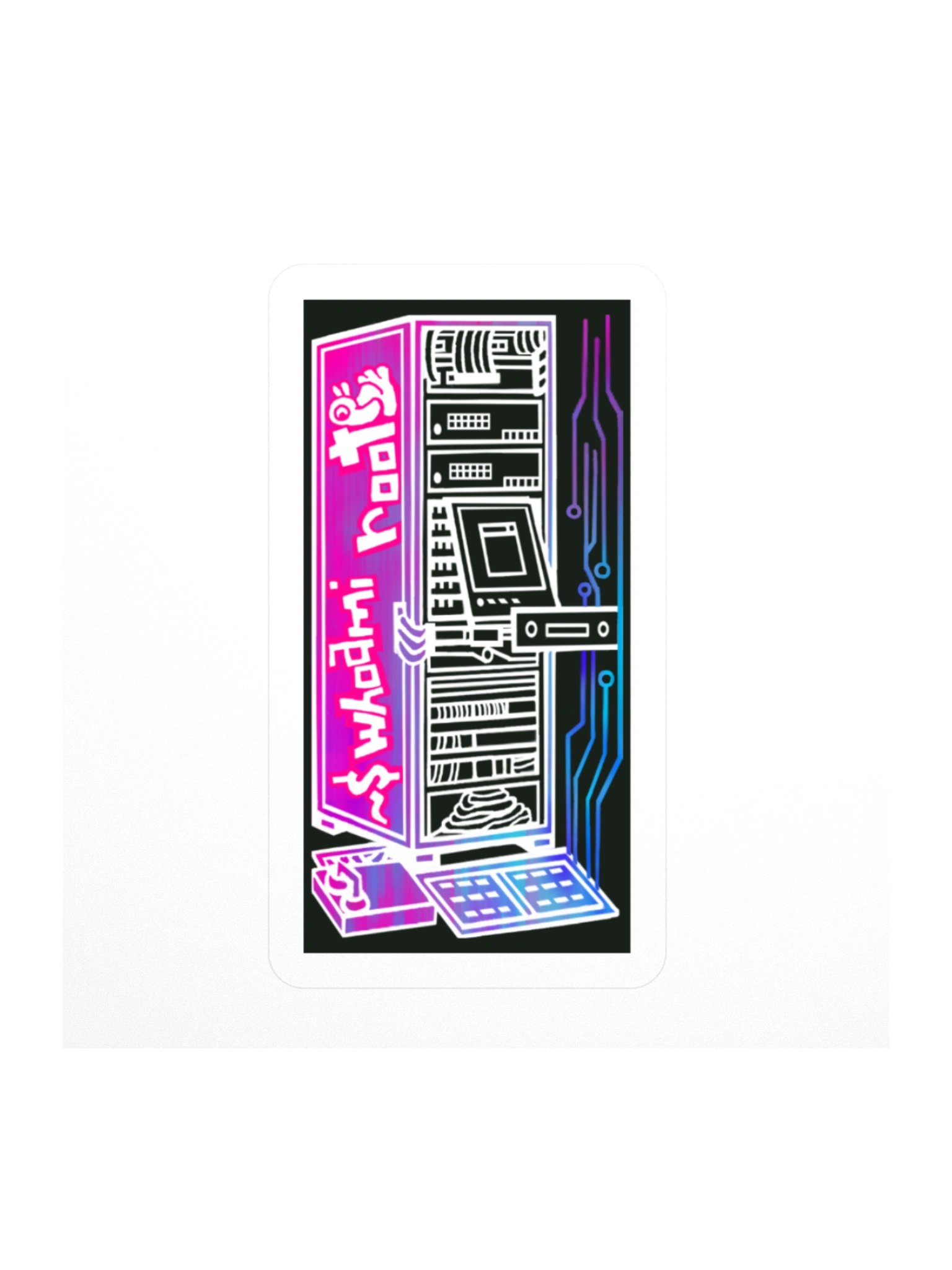 Cyberpunk Server With Graffiti of Linux Command Line_Black product image (1)