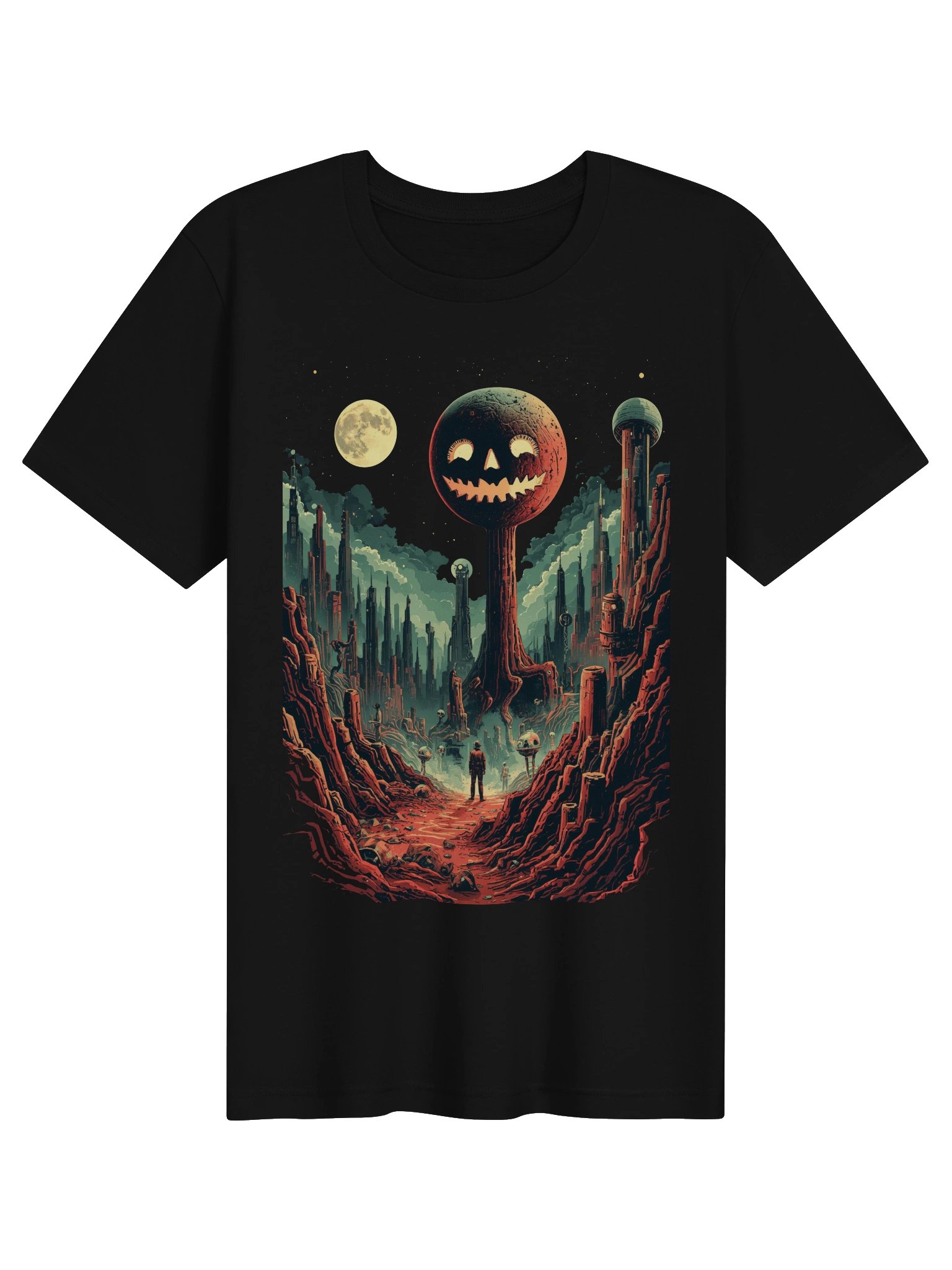 Pumpkin Moon Sci-Fi Lightweight T-Shirt product image (1)