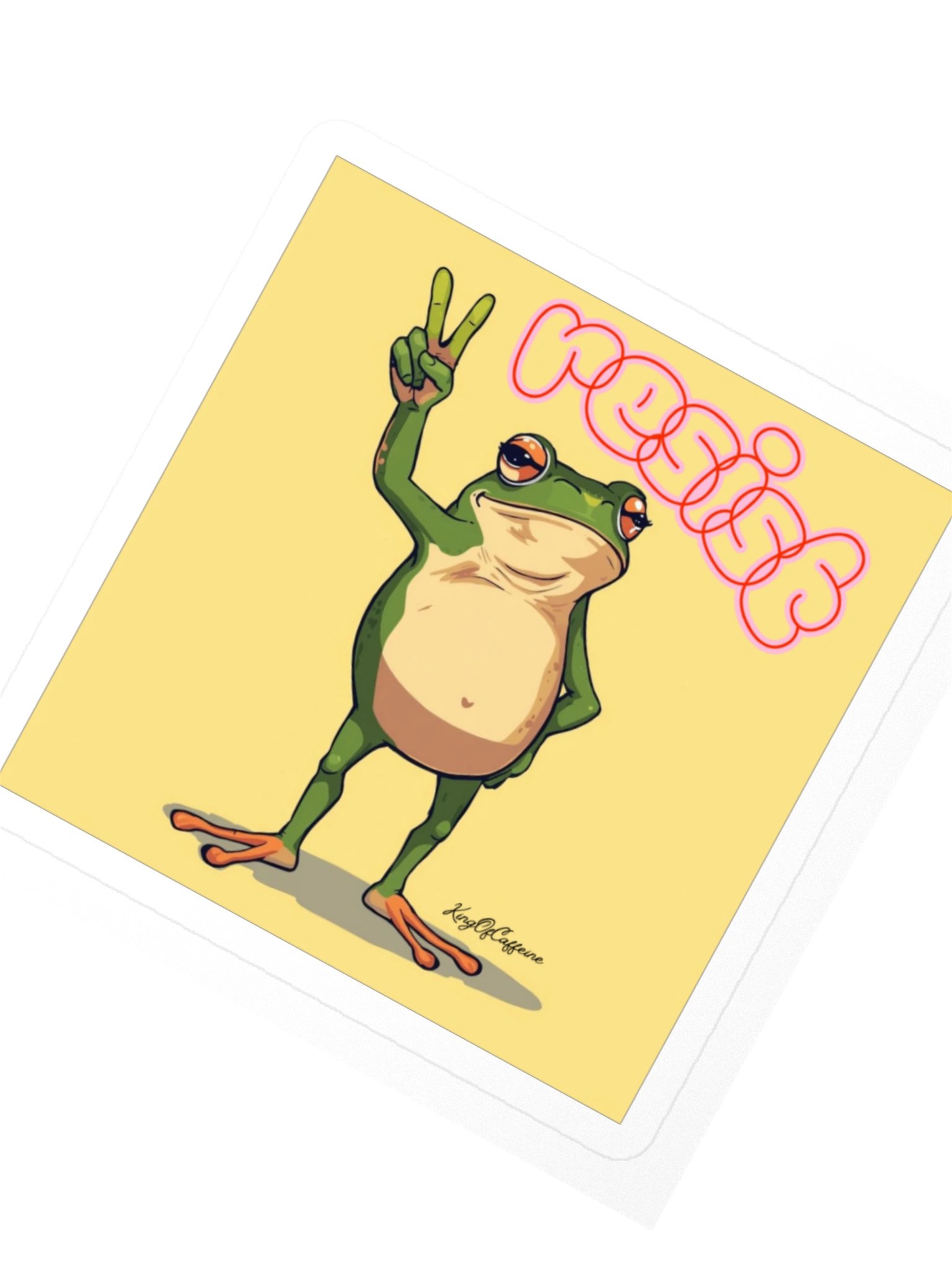Peace Sign Frog Resist Sticker product image (4)