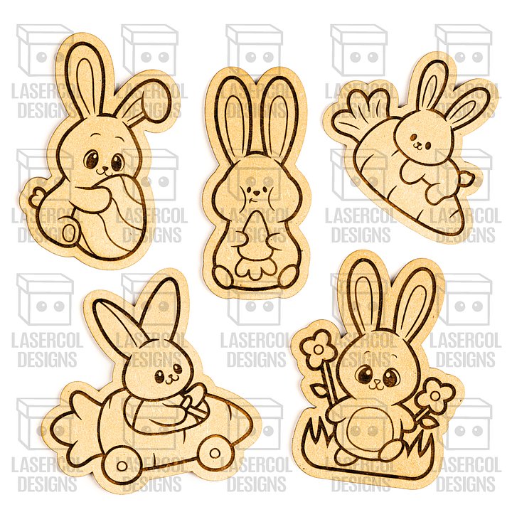 Easter Bunny Paint Kit DIY Cut Outs Set 8 - Laser Cut Files product image (2)