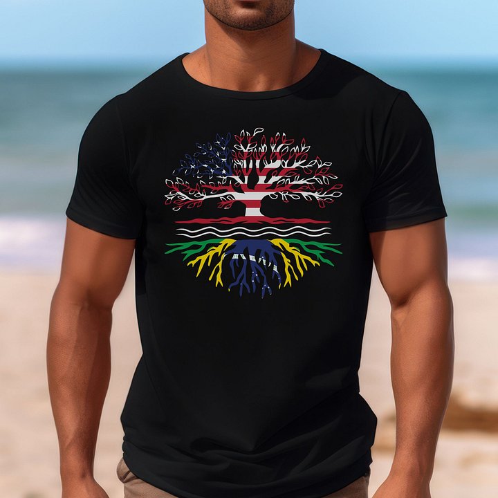 USA Brazil Roots Graphic Shirt, Patriotic Tee, American & Brazilian Pride, Unisex T-Shirt product image (2)