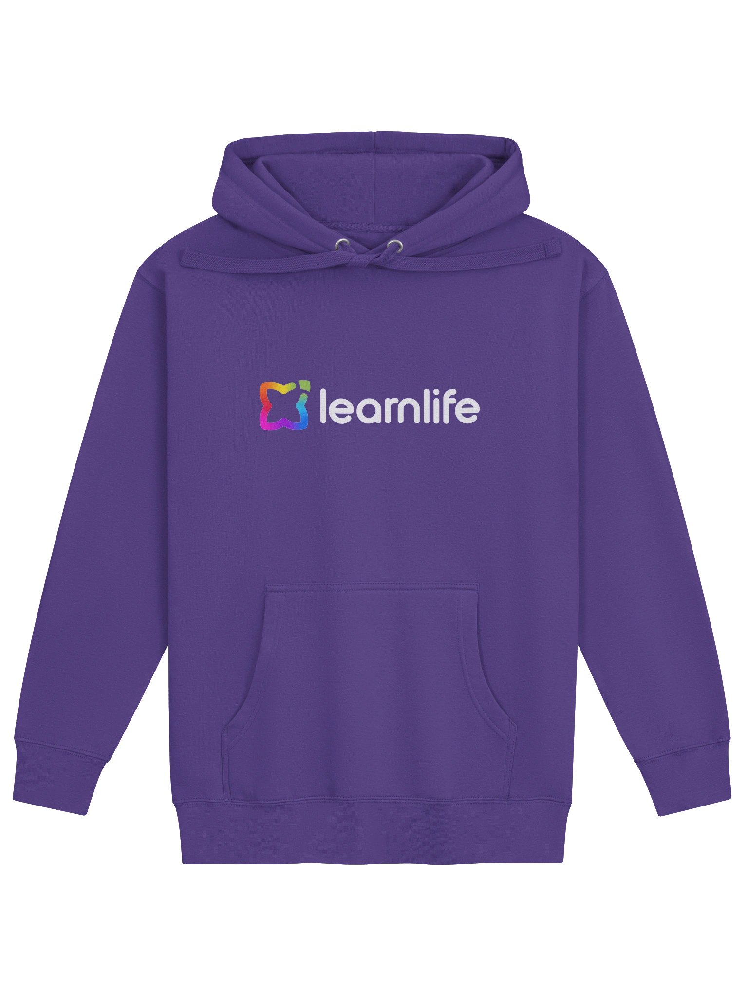 Adult/Teen Hoodie - Cotton - Horizontal Logo - Rainbow & White product image (1)