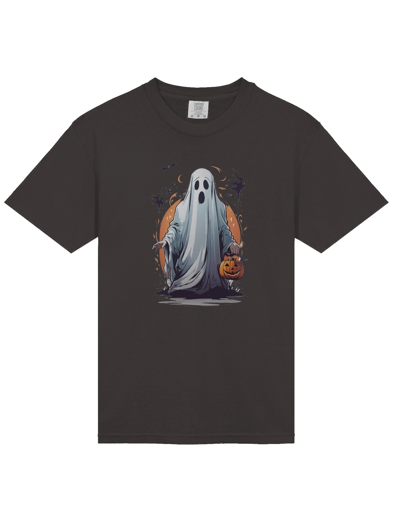 Spooky Ghost T-Shirt – Classic Halloween Tee with Pumpkin Trick-or-Treat Design product image (3)