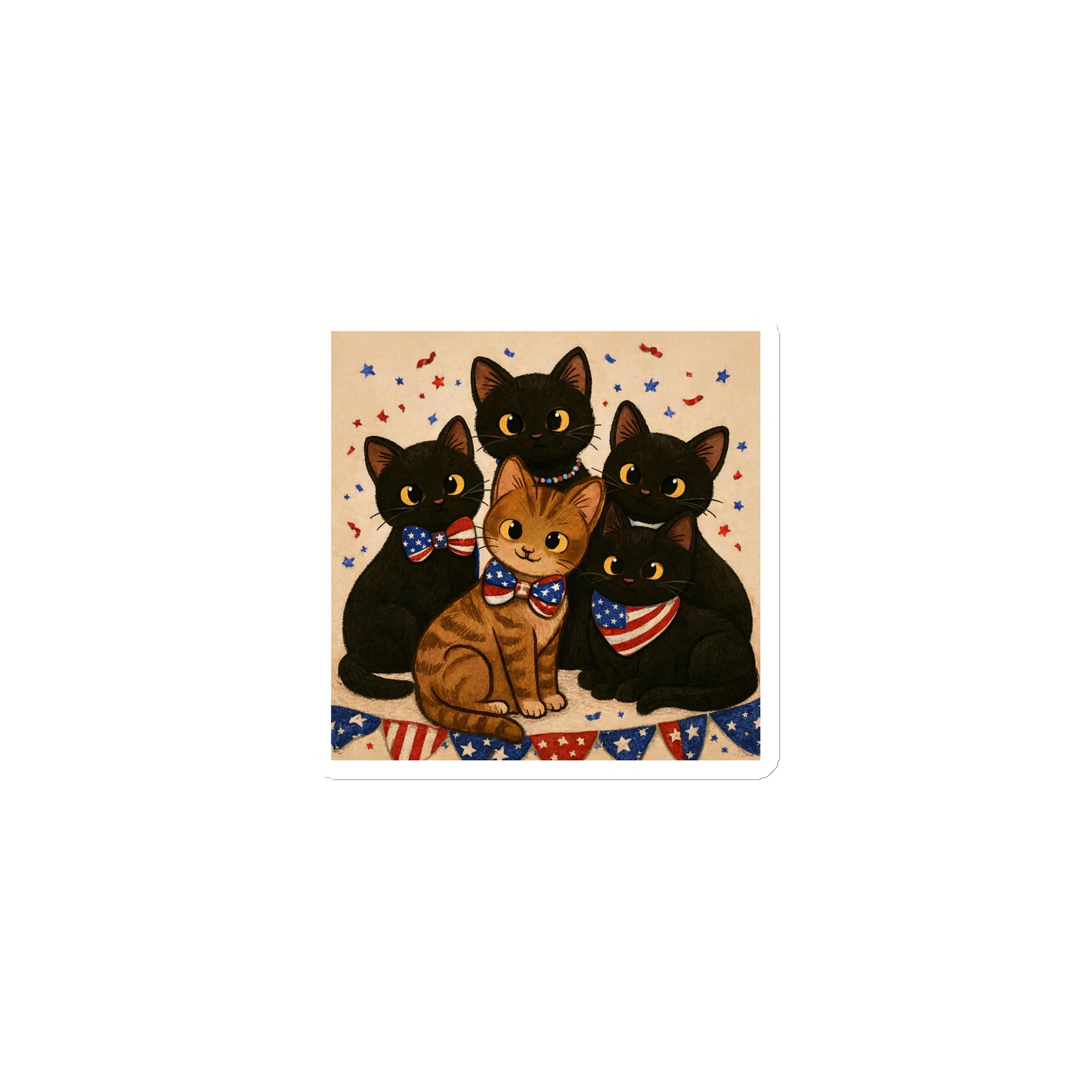 Cat brigade patriotic Magnets Set product image (1)