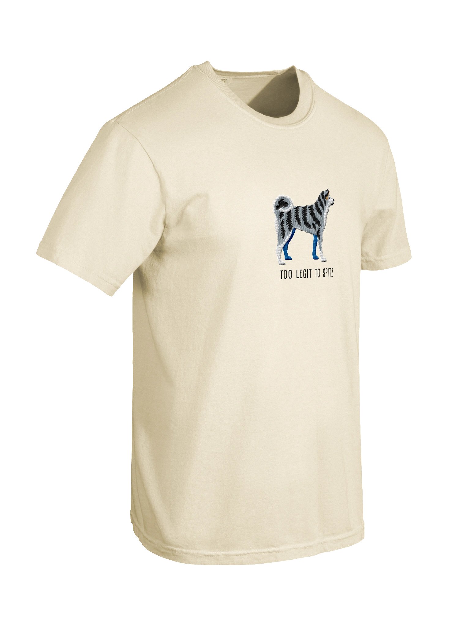 Too Legit to Spitz T-Shirt(Embroidered) of a Japanese Akita Inu(Blue Brindle) product image (11)
