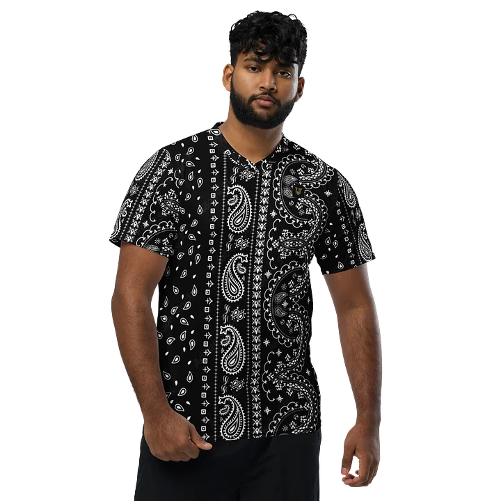 Lafate Store Designer Full Print Shirt Black Vertical Paisley product image (1)