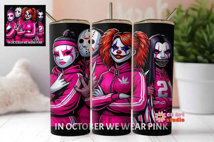 In October We Wear Pink Tumbler Wrap PNG product image (1)