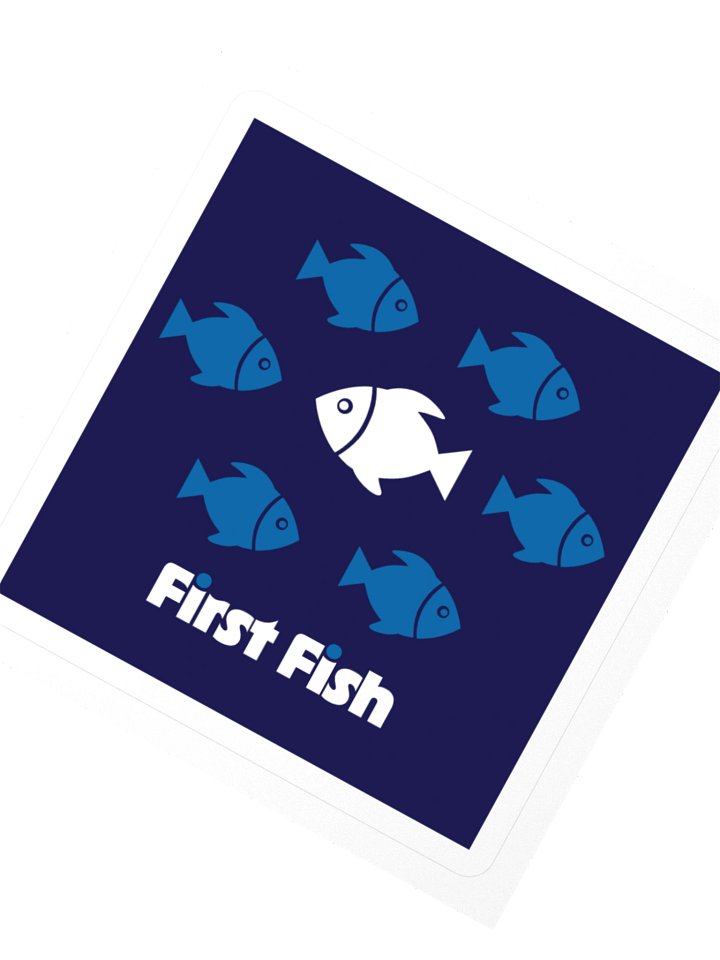First Fish laptop sticker product image (2)