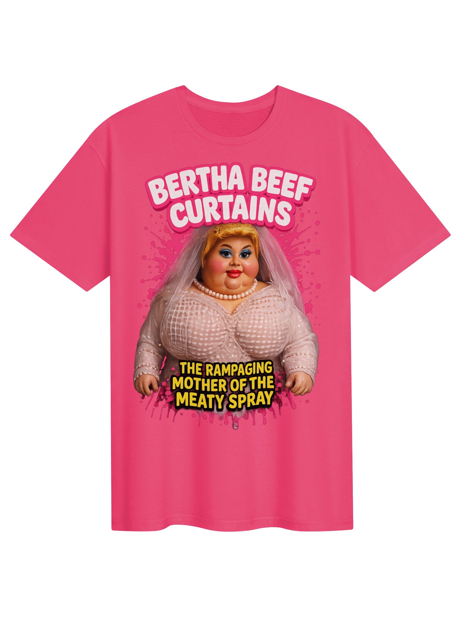 666 Toys | Bertha Beef Curtains | The Rampaging Mother Of The Meaty Spray | Gildan Unisex Softstyle T-Shirt product image (1)