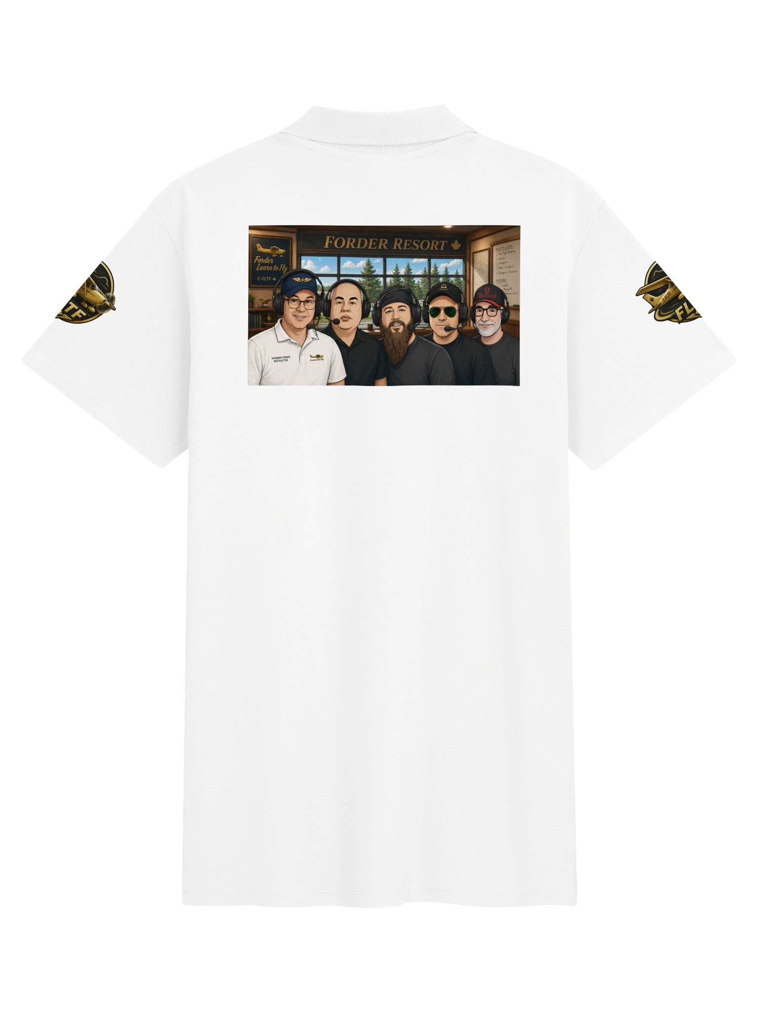 ForderLearnToFly - Goldlog - White Aviation Polo product image (2)