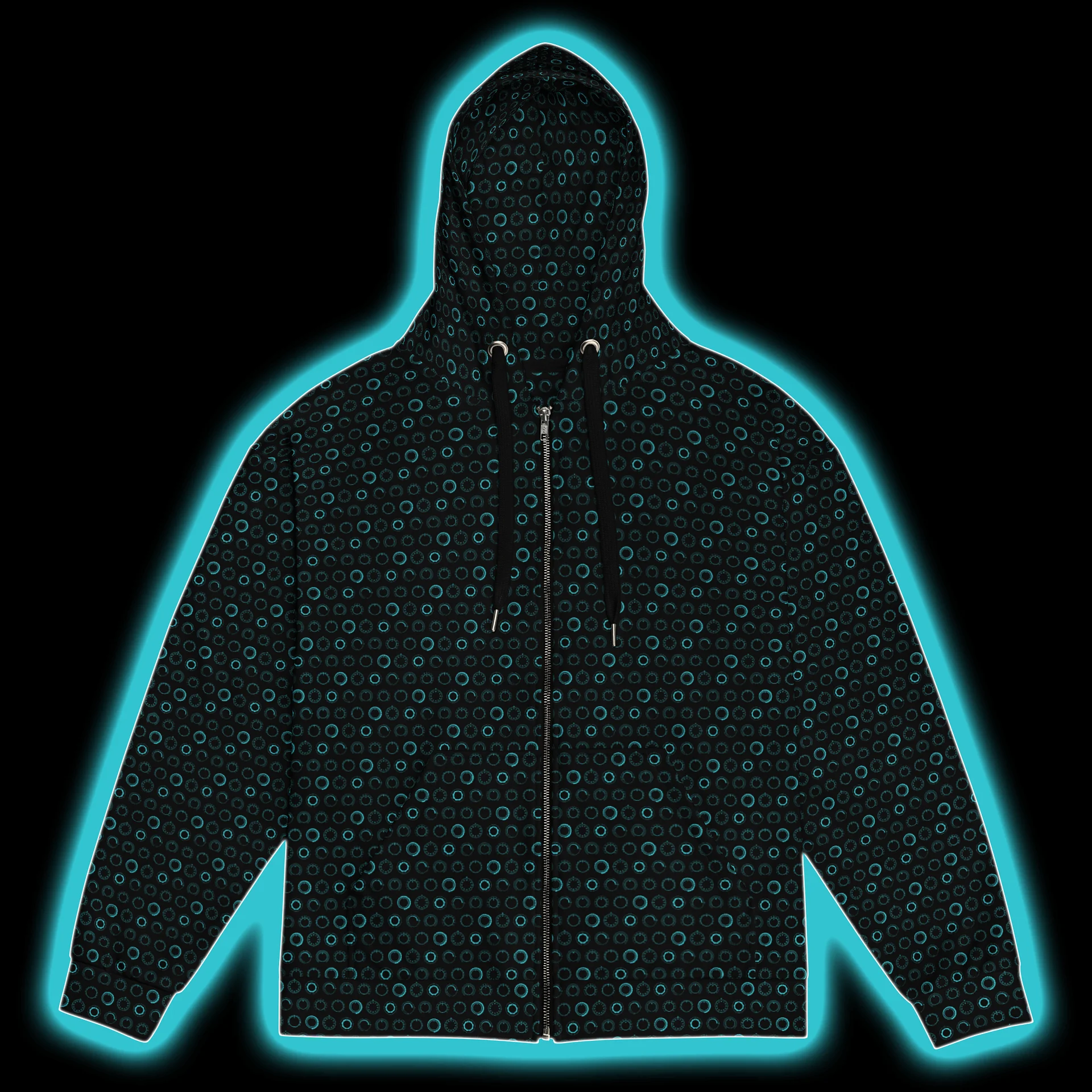 Synthesis Controls Zip Hoodie - (7 Modular Synth Dials) CYAN product image (1)