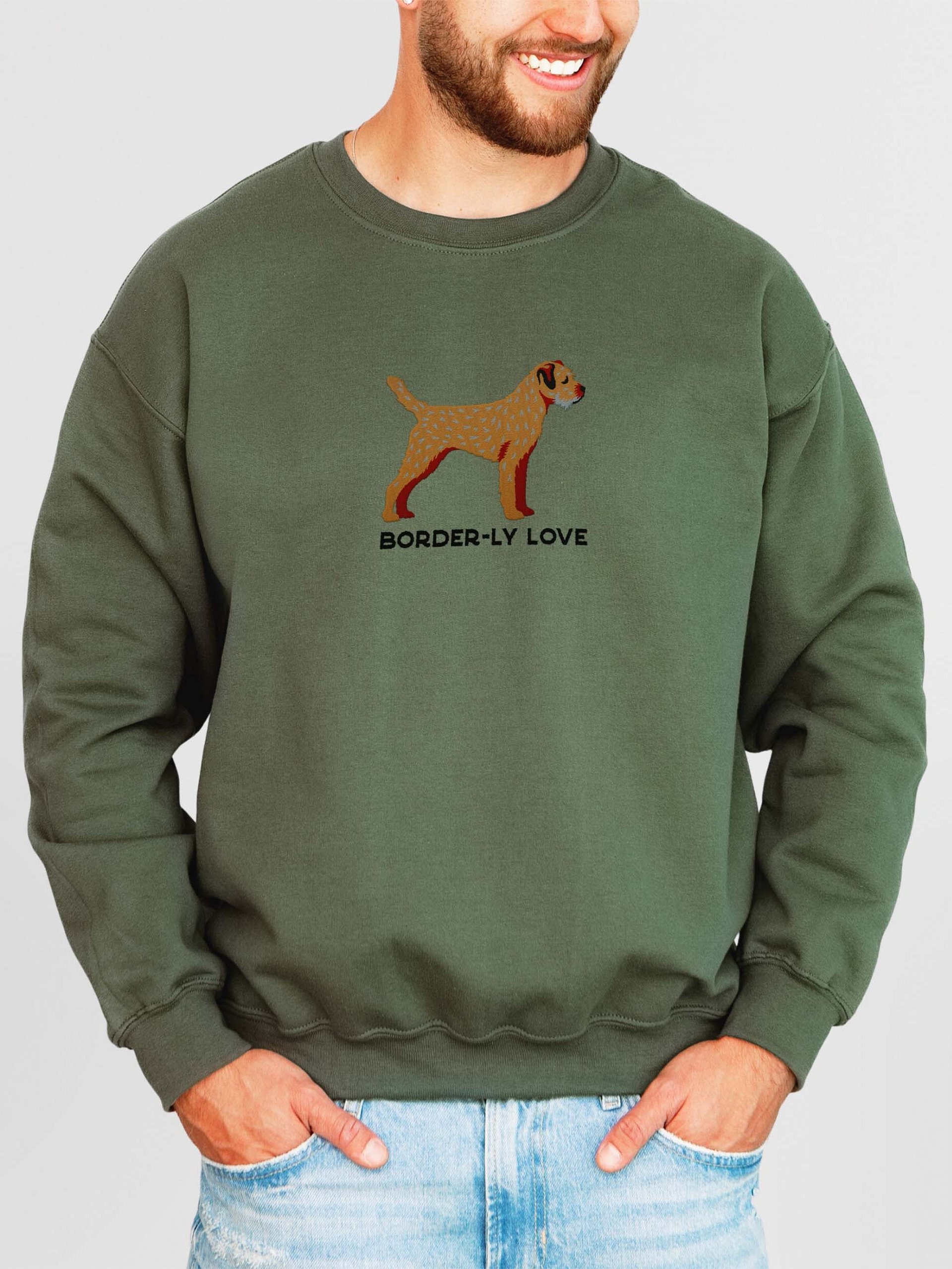 Border-ly Love Sweatshirt (Embroidered) of a Border Terrier product image (2)