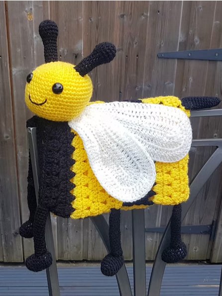 Happy Bee Folding Baby Blanket Crochet Pattern PDF - Crafting Happiness product image (8)