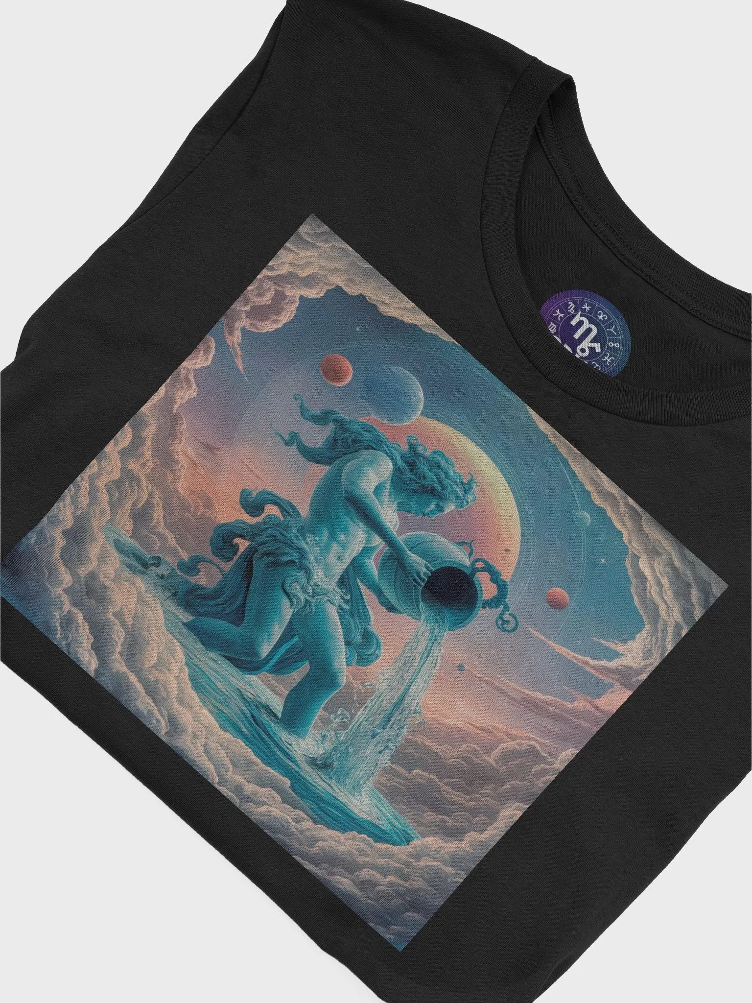 Aquarius Zodiac Unisex Supersoft T-Shirt with Cosmic Design product image (7)