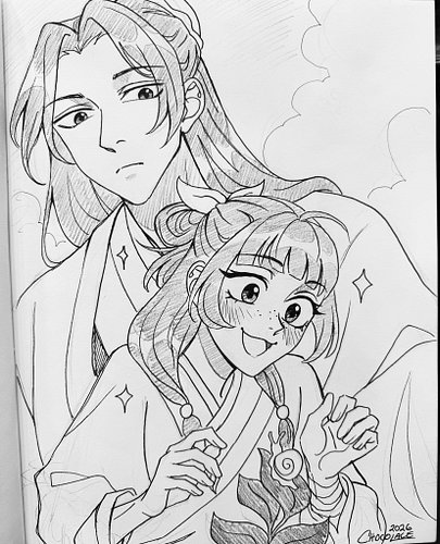 Pencil/pen commission I did for someone at Cincinnati Comic Expo! I’ll be at booth A22 this weekend! Thank you!! #traditional...