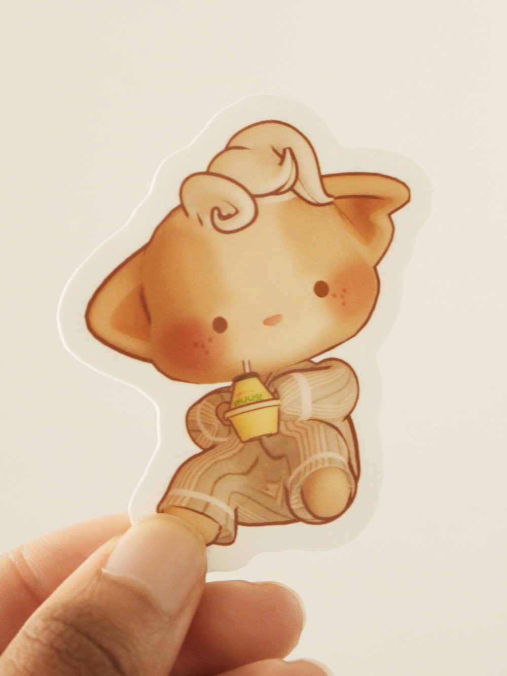 Misto Sips Banana Milk Vinyl Sticker - Kawaii Waterproof Decal product image (3)