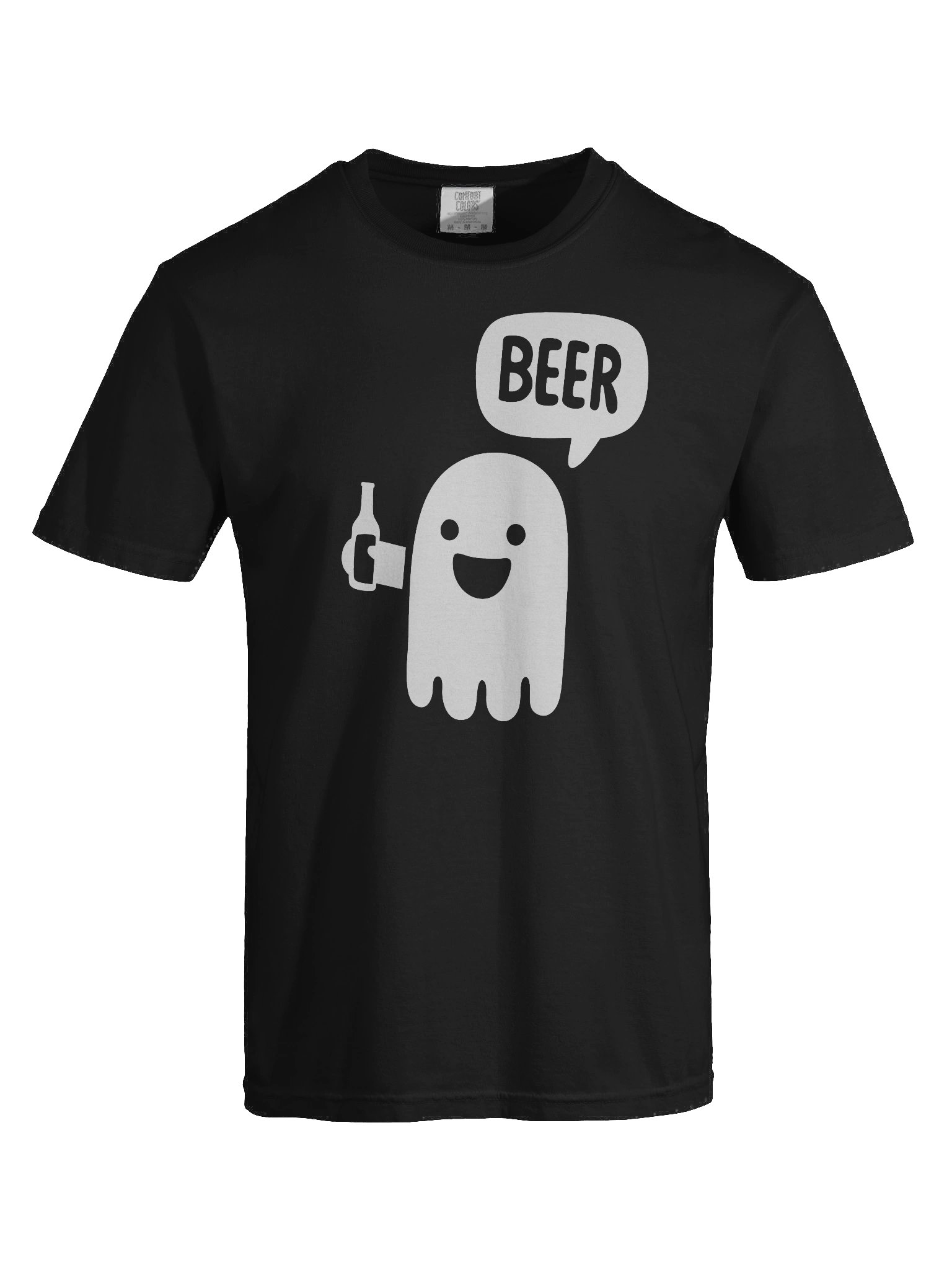 Funny Ghost Beer T-Shirt – 100% Cotton Boo Ghost Drinking Beer Graphic Tee, Halloween Party Shirt product image (4)