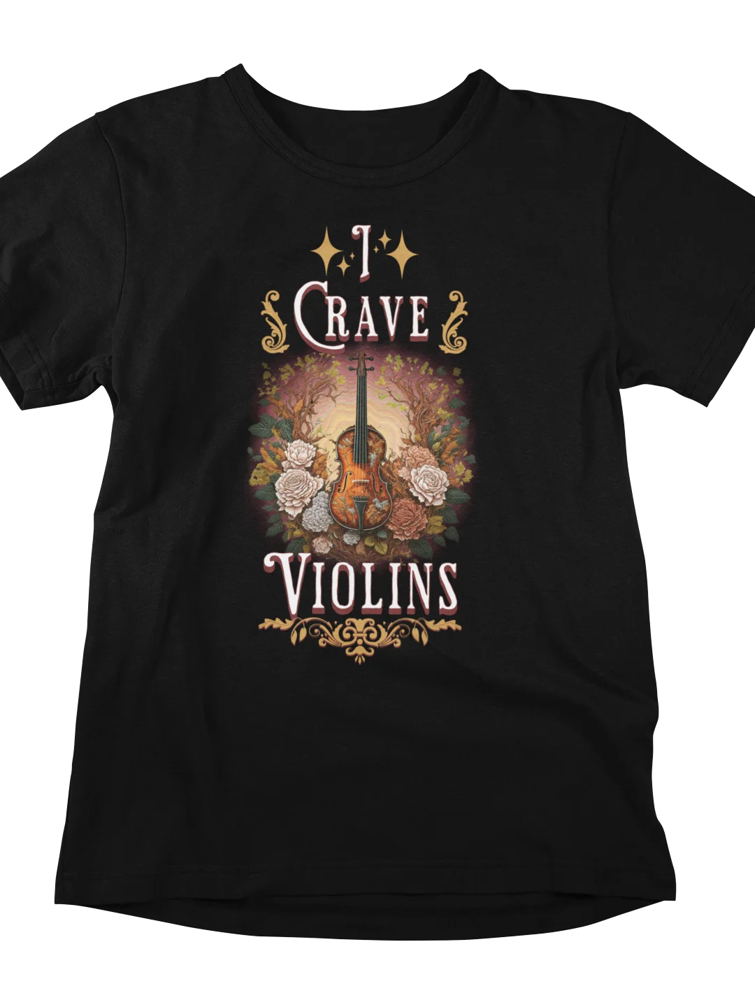 Melodic Reverie: I Crave Violins T-Shirt Design product image (1)