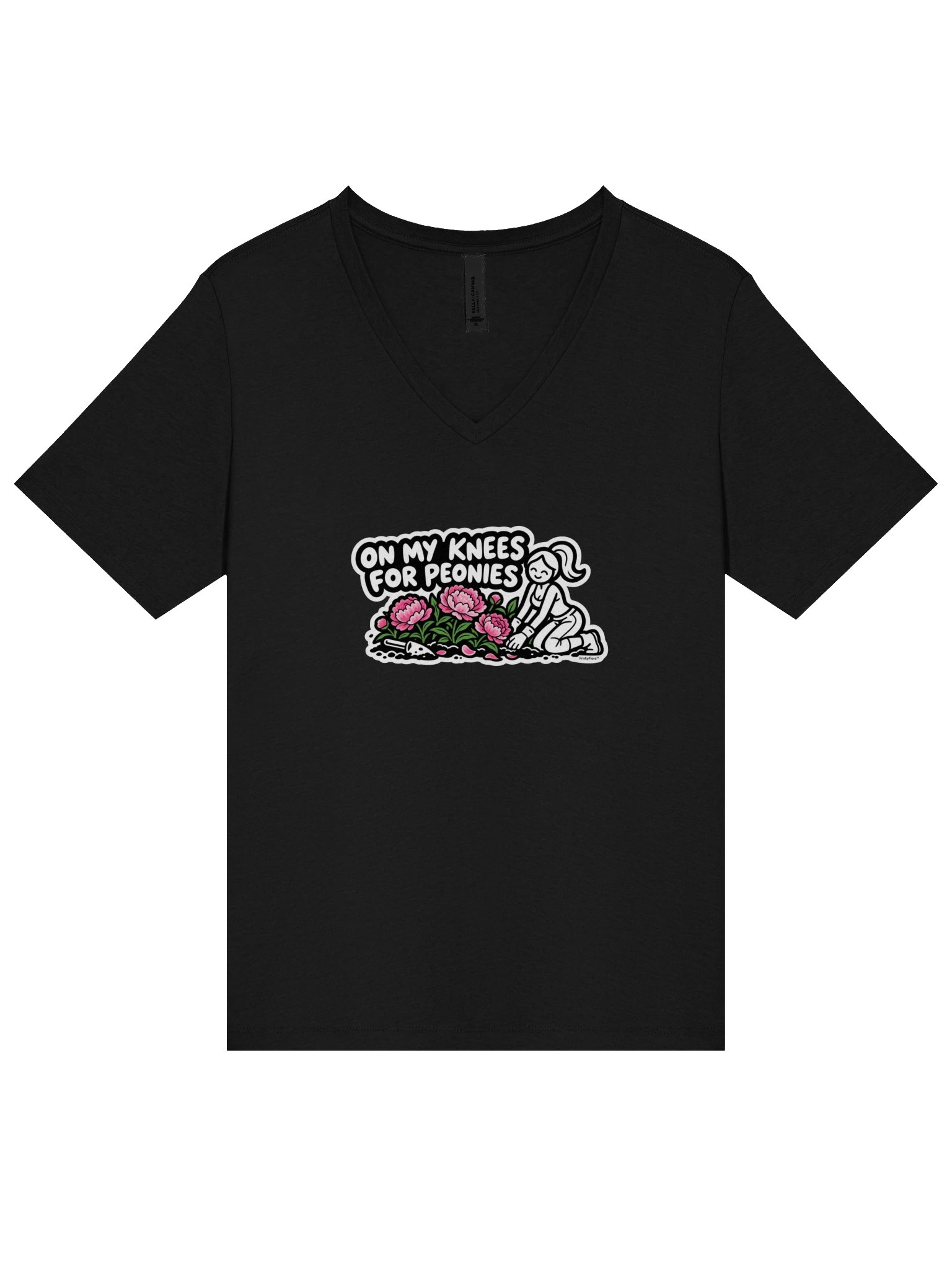On My Knees for Peonies V-Neck Tee product image (16)
