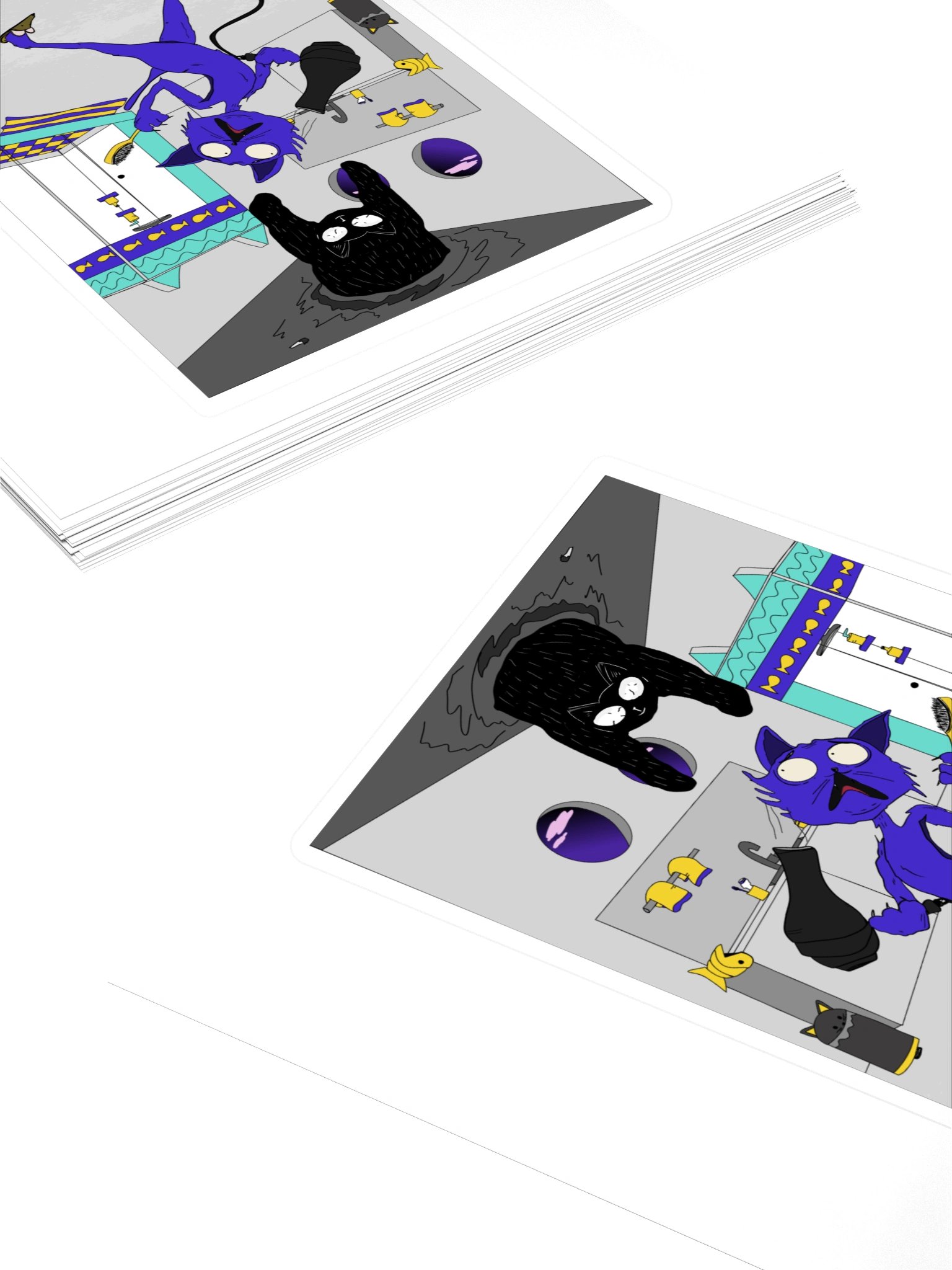 Sticker: Ceiling thoughts of a cat product image (4)