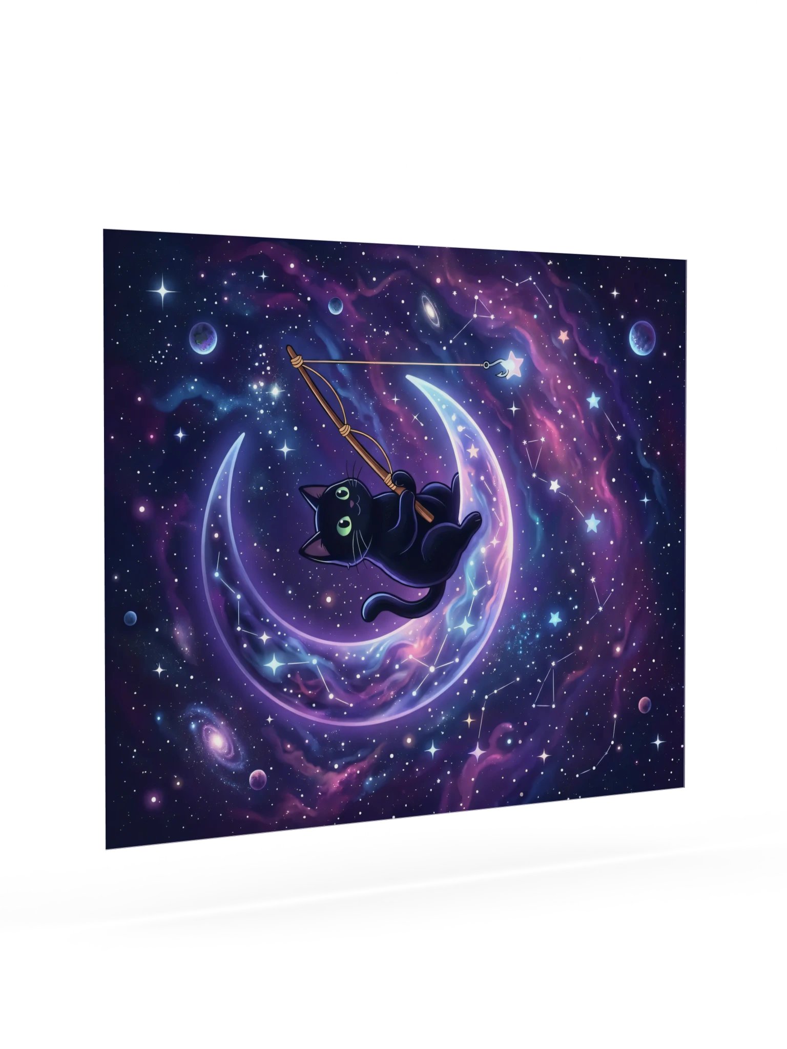 Moon Fishing Cat Poster product image (21)