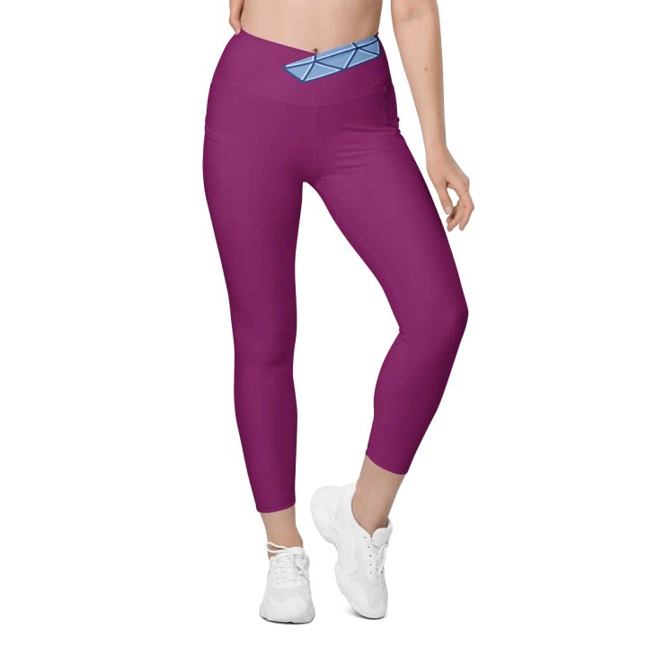 Sunset Purple Crossover Leggings with Pockets product image (1)