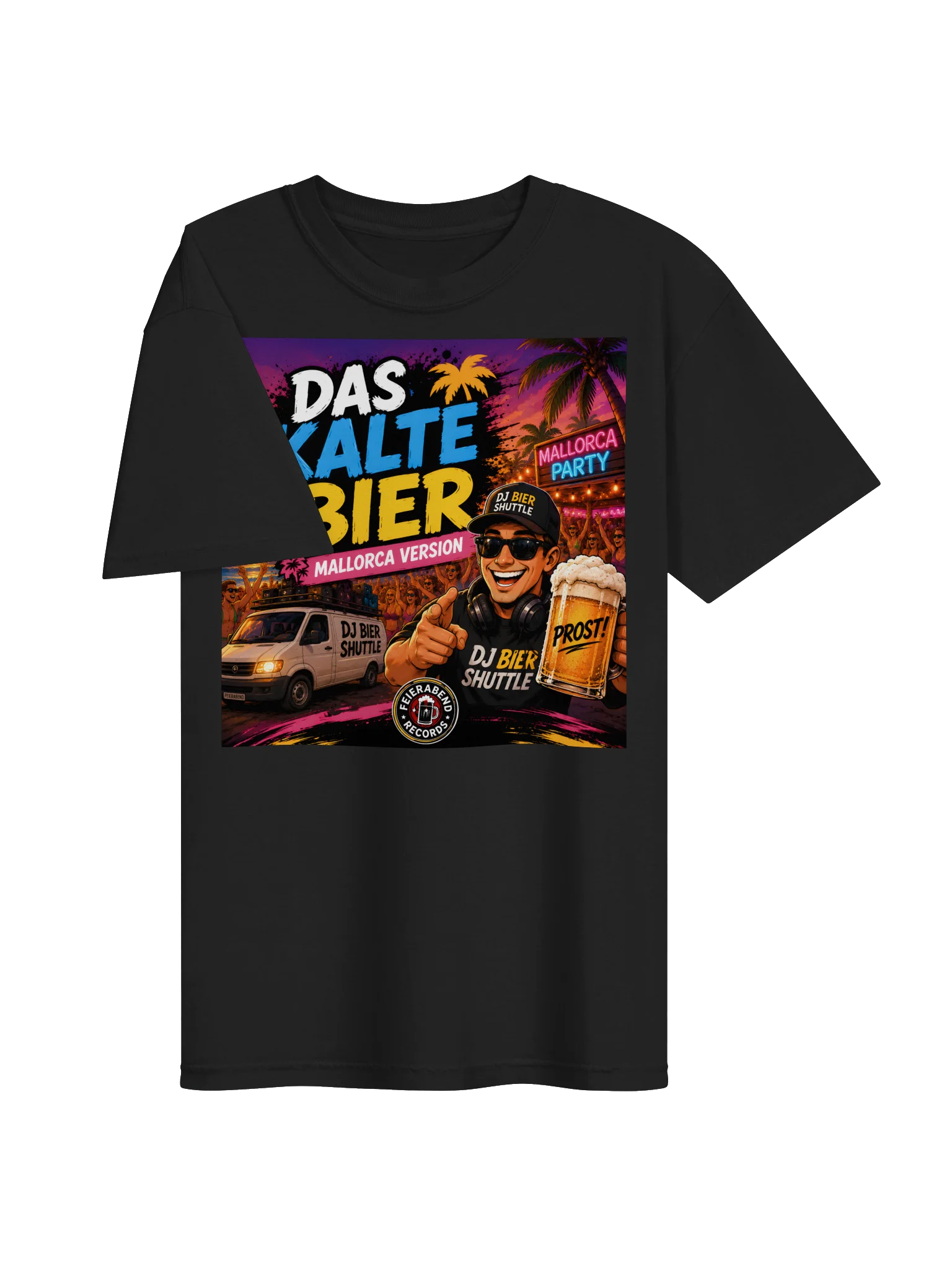 DJ Beer Shuttle T-Shirt black "Das kalte Bier - Mallorca Version" product image (3)