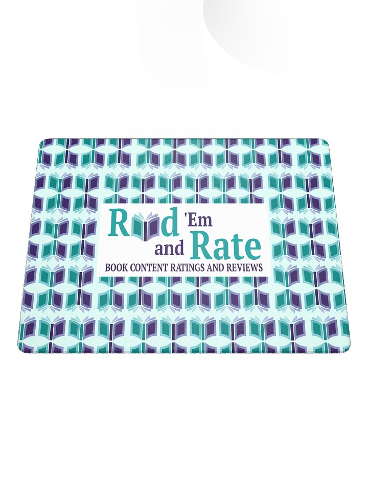 Read 'Em and Rate Gaming Mouse Pad (Light Teal Background) product image (1)