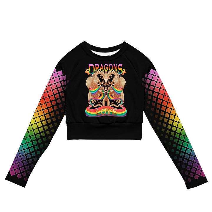 Black Pride Dragons Long Sleeve Sun Crop Top product image (1)