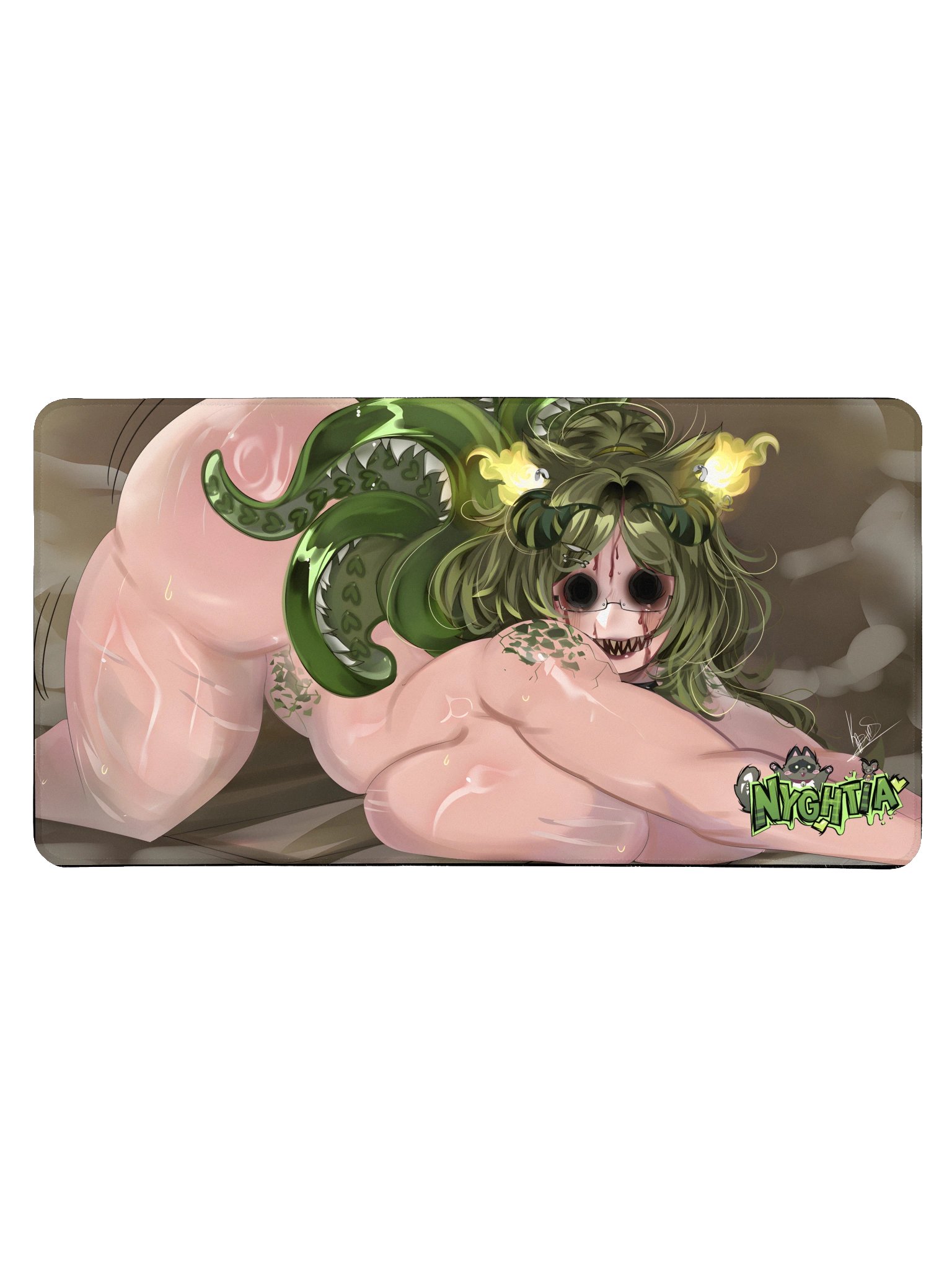 Ur fav Eldritch Monster Tanuki Large Desk Mat product image (1)