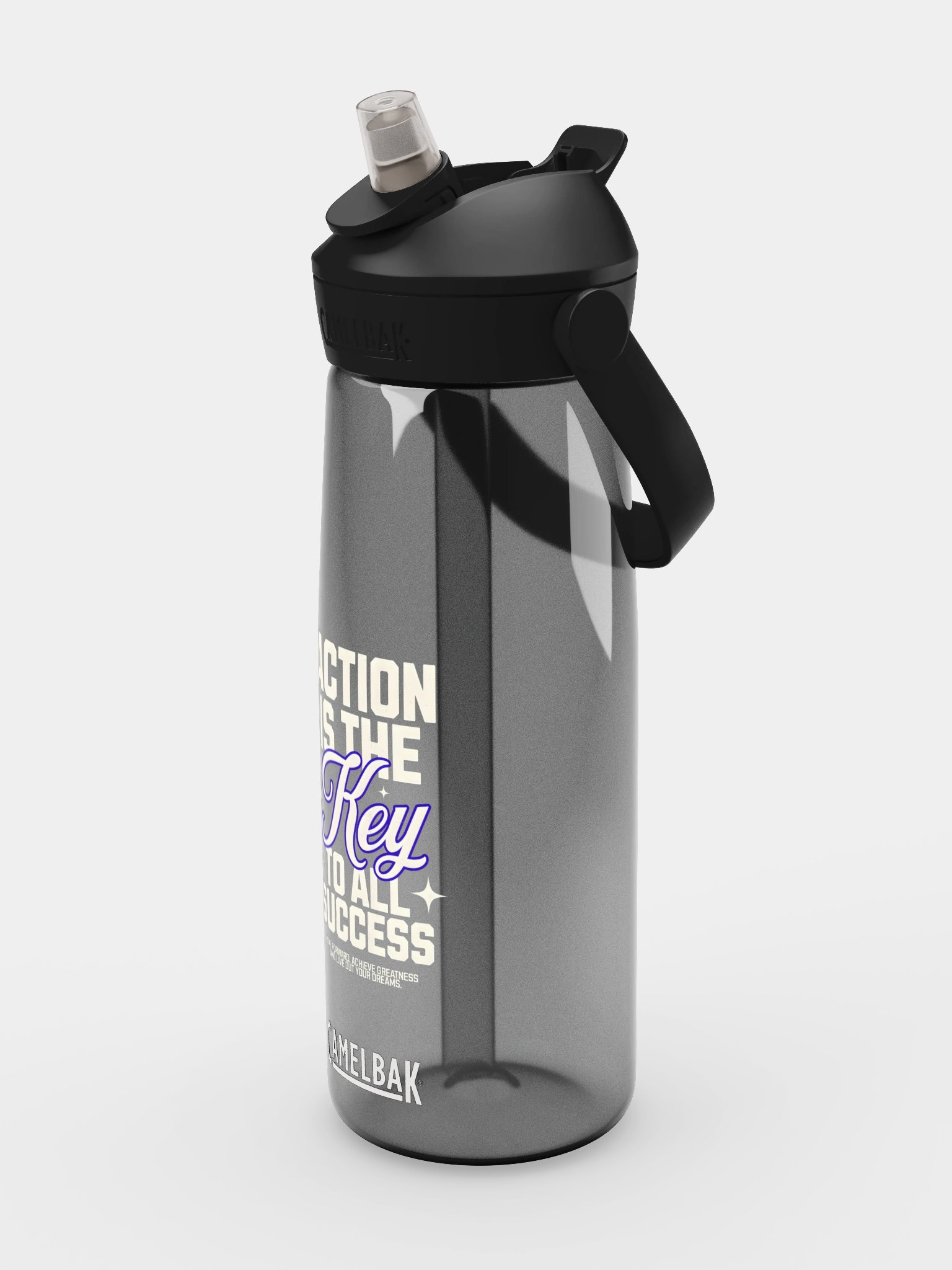 Motivational Flip Straw Water Bottle - Action Is the Key product image (4)