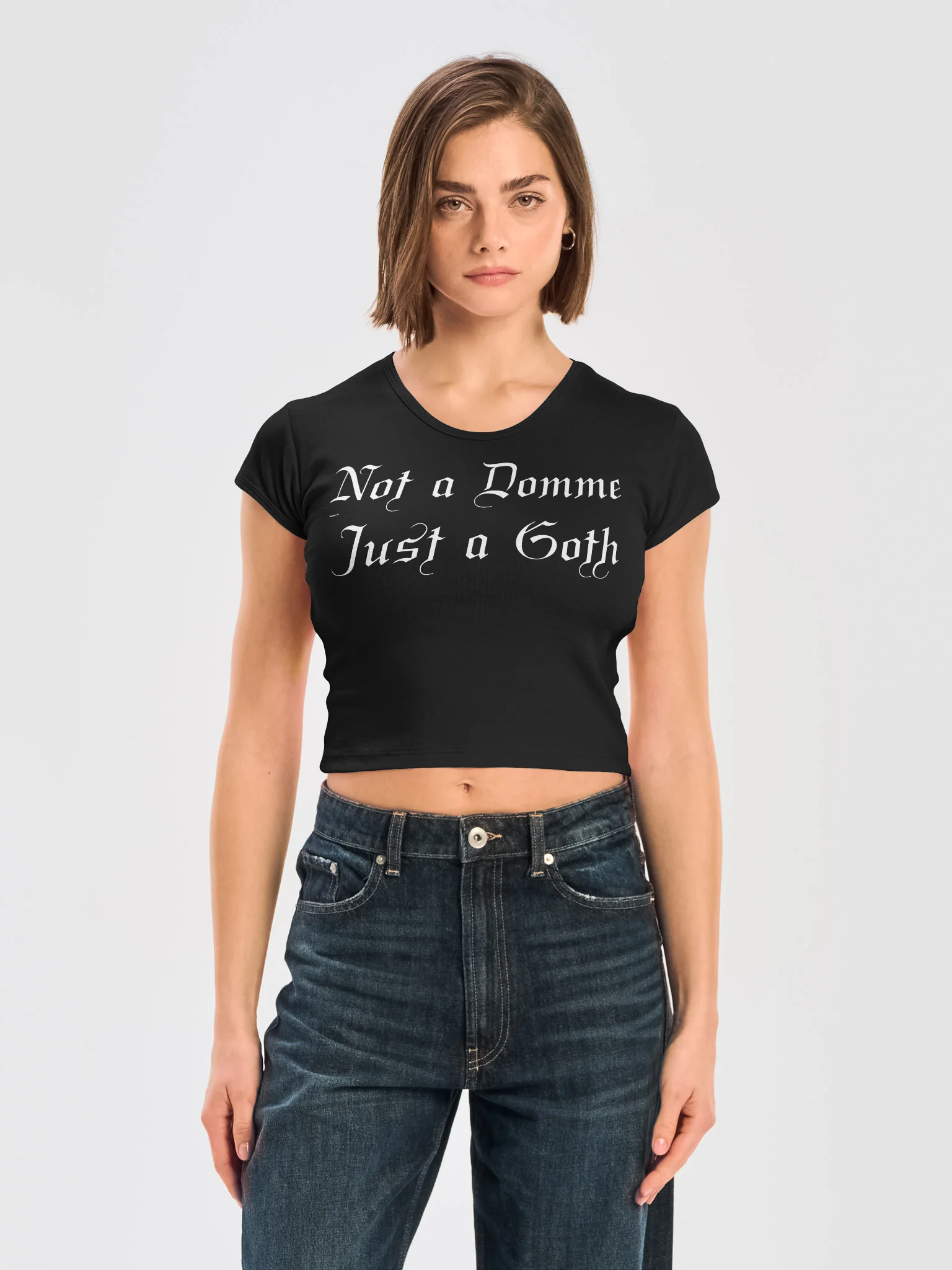 Domme White Ink Plain Crop Top product image (3)