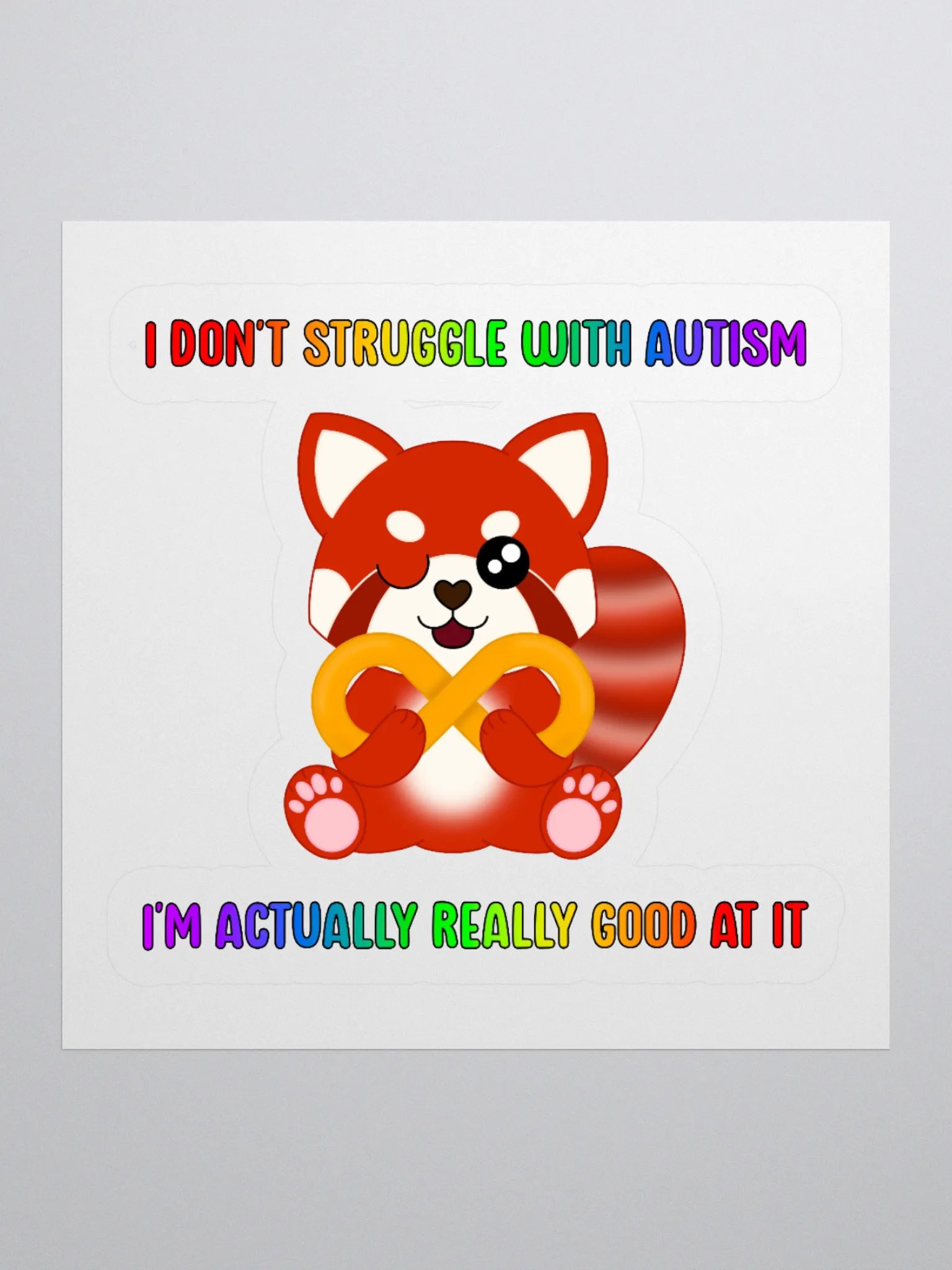Autism Red Panda Sticker product image (1)