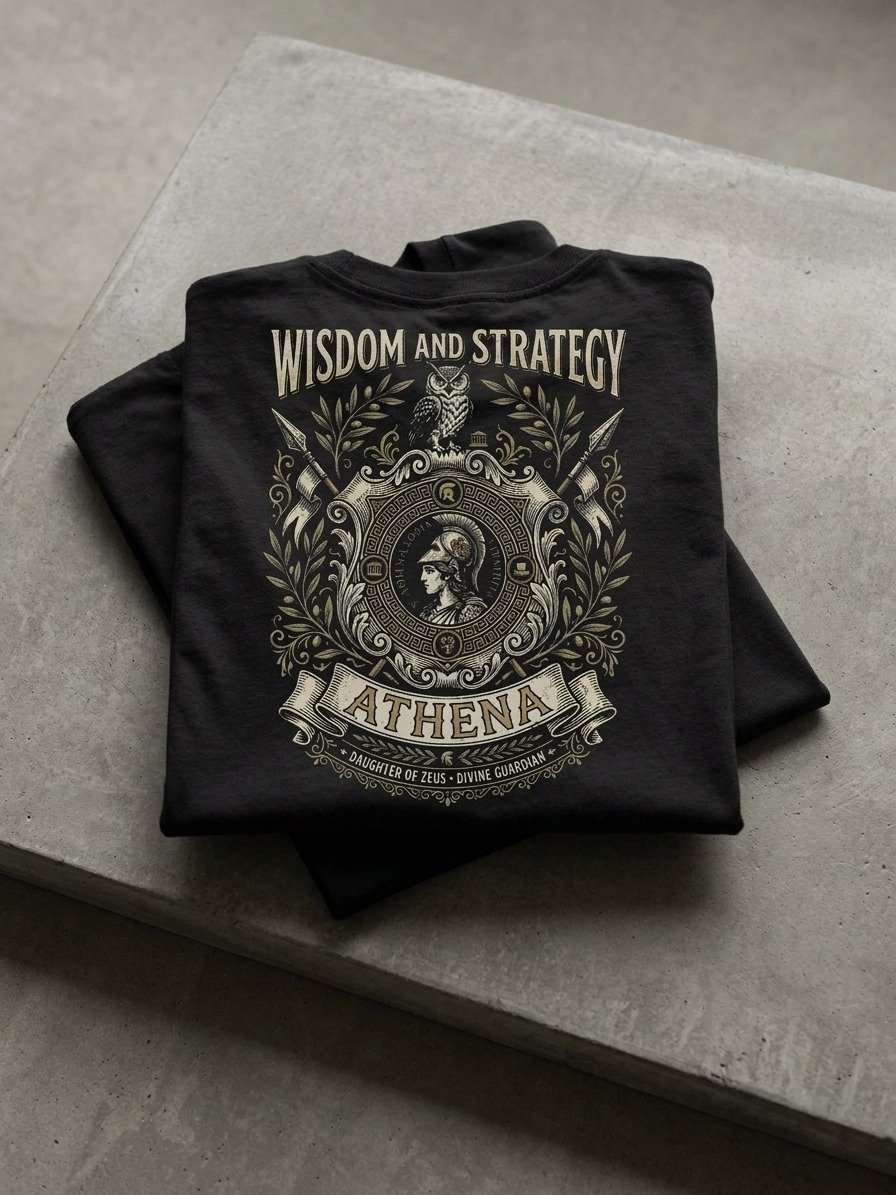Athena Greek Mythology T-Shirt – Wisdom & Strategy Shirt product image (1)
