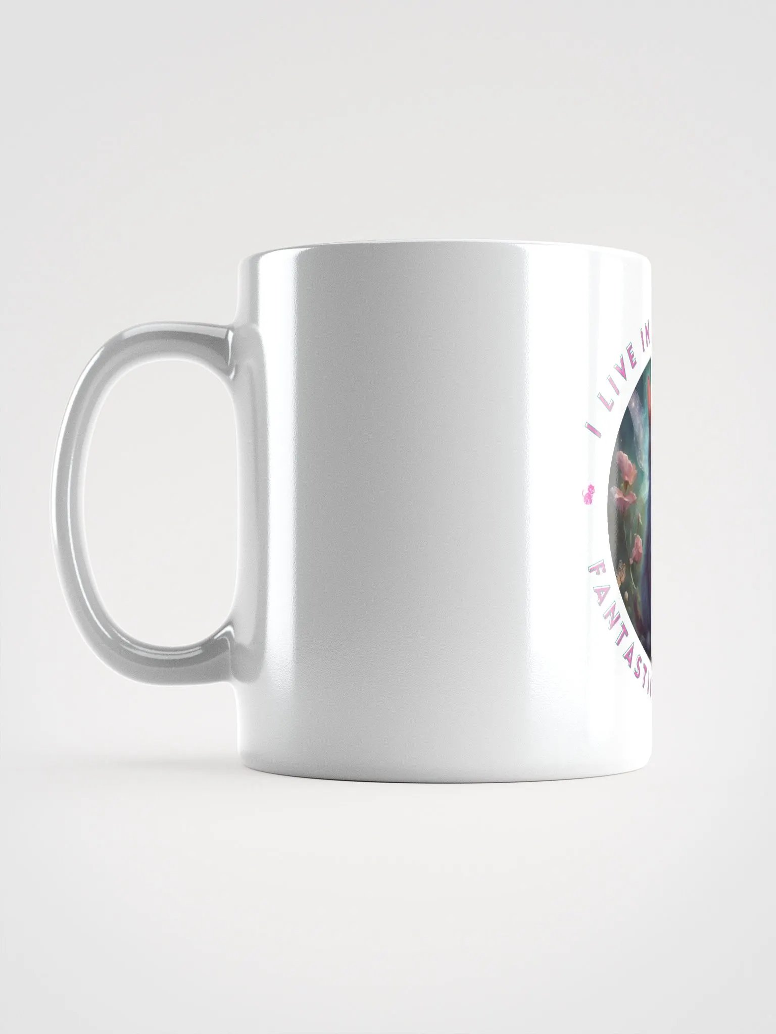 I Live in a World Fantastical Creatures Kitten Mug product image (11)