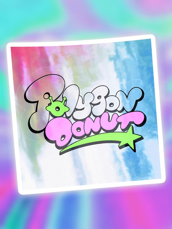 Polygon Donut Logo Holographic Sticker product image (1)