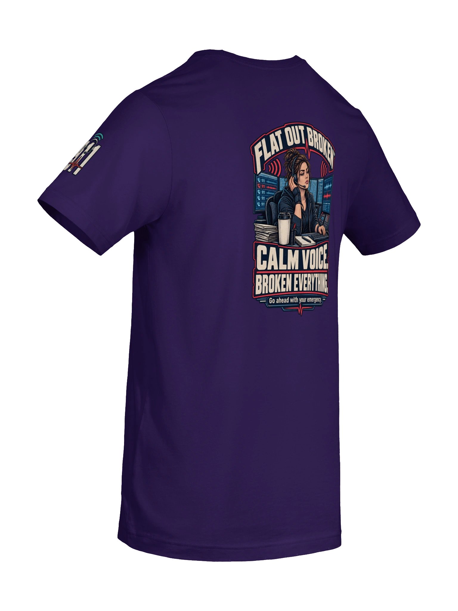 911 Dispatcher Shirt — Calm Voice, Broken Everything Telecommunicator Tee | Flat Out Broken™ product image (9)